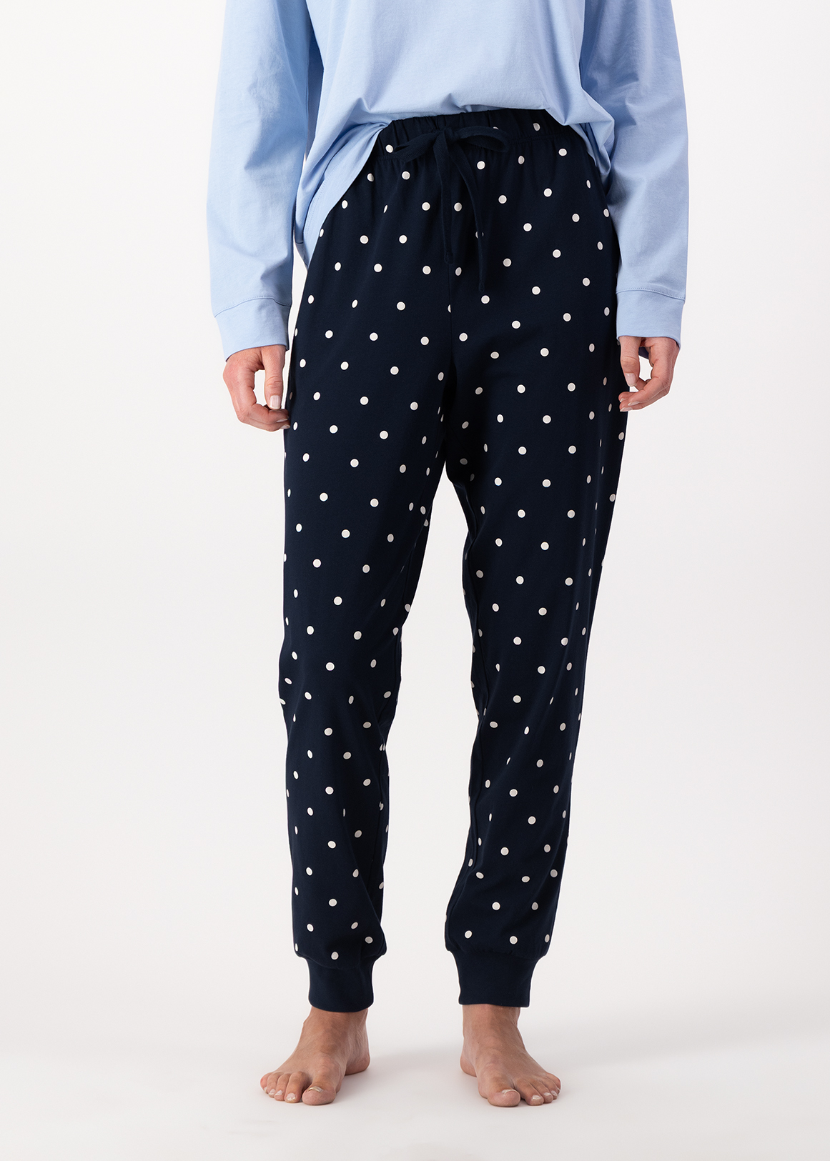 Cuffed Spot Cotton Pyjama Pants