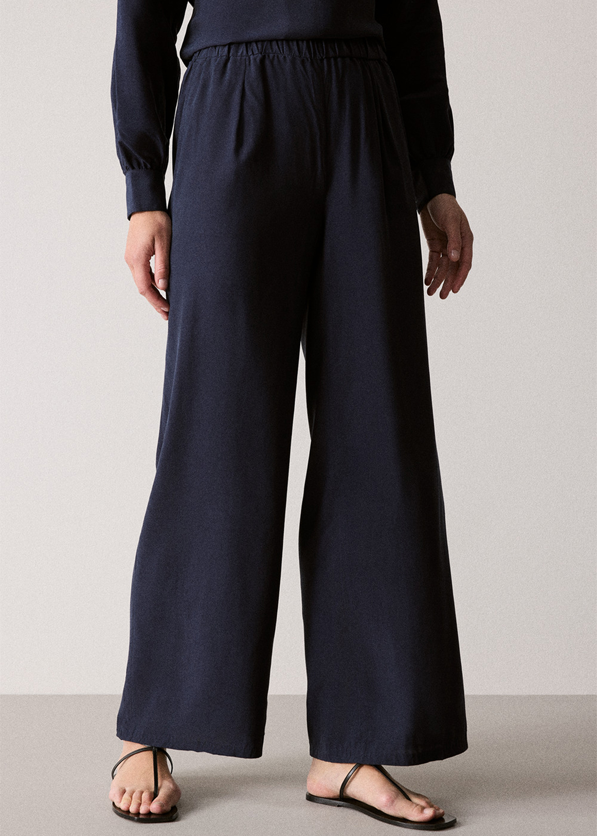 Cupro Blend Wide Leg Pull On Pant | Woolworths.co.za