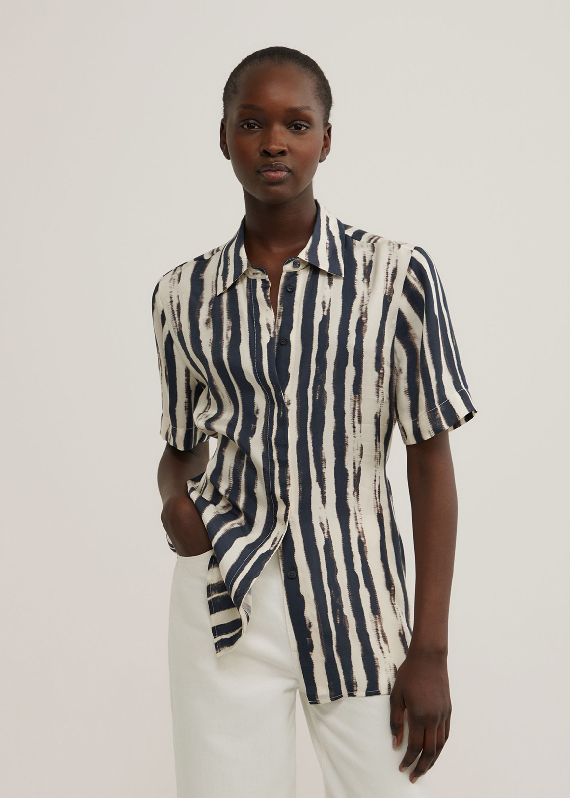 Cupro Tie Waist Shirt