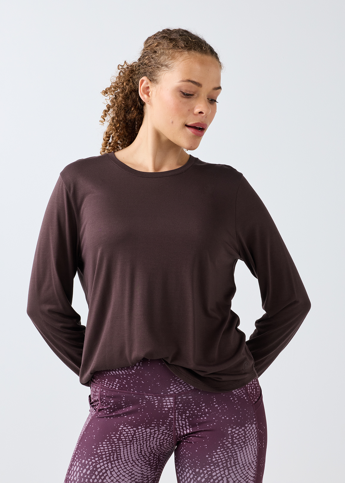 Curved Hem Modal Blend T-shirt
