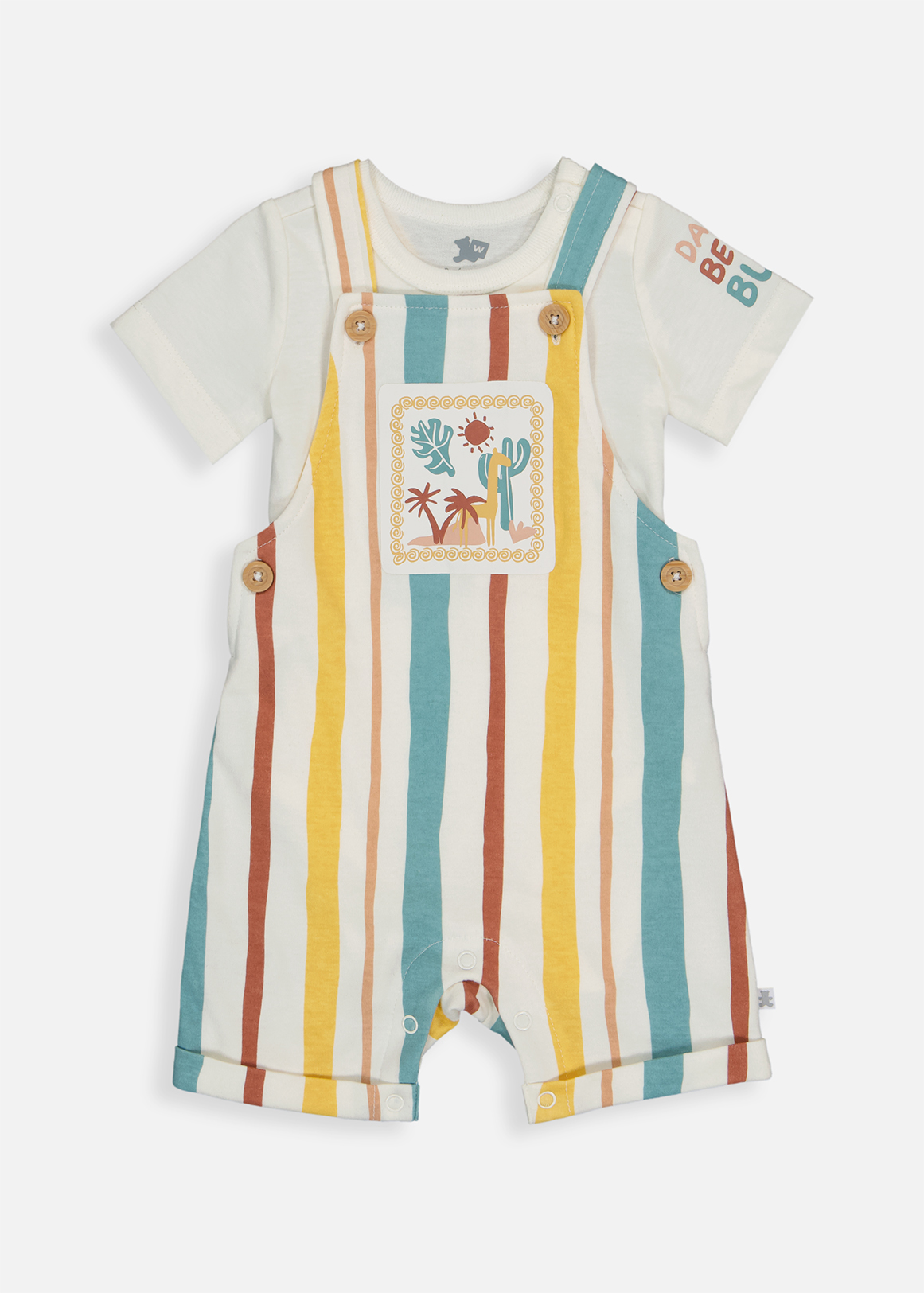Dad's Best Bud Cotton T-shirt & Dungaree Set