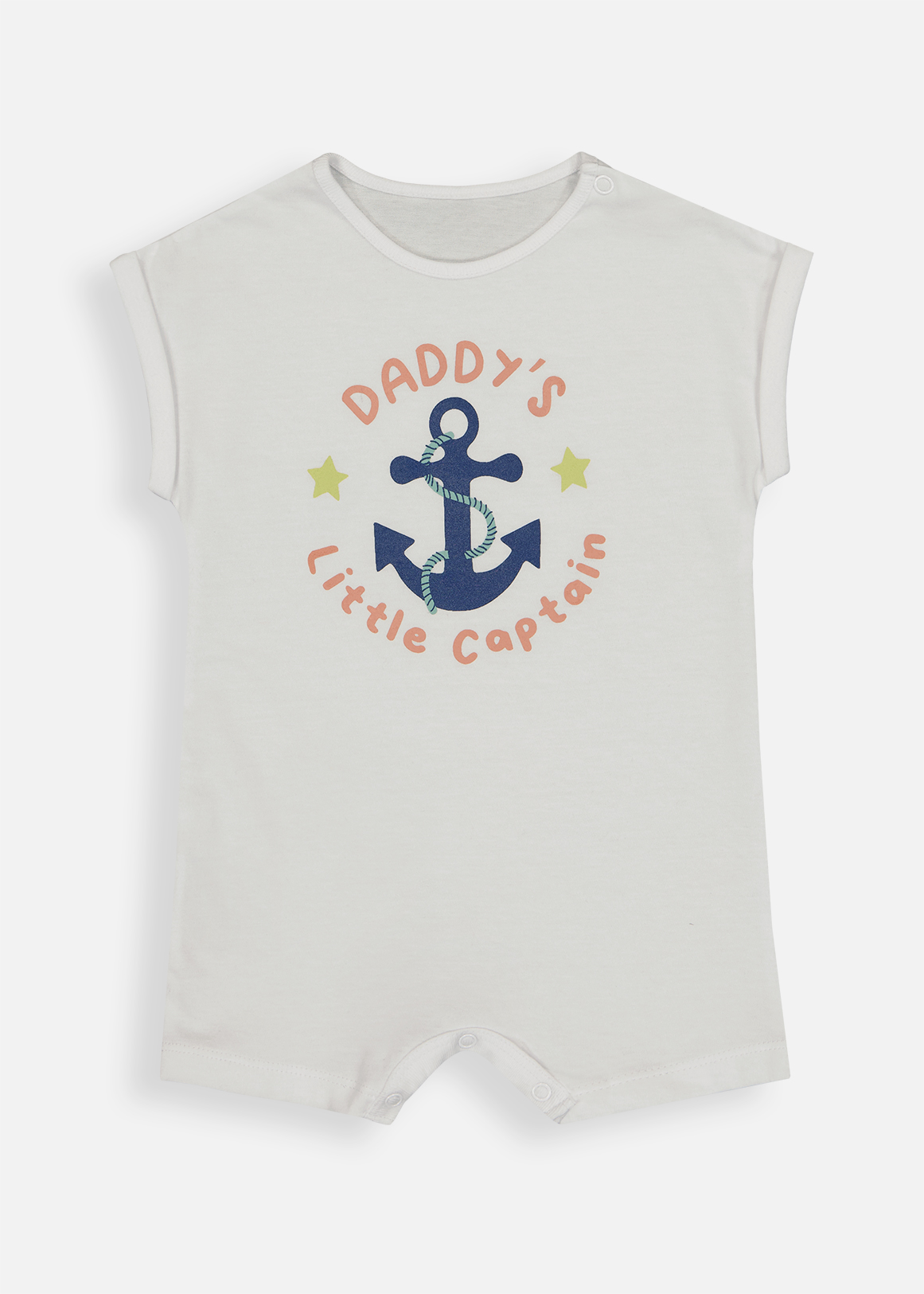 Daddy's Captain Slogan Cotton Romper