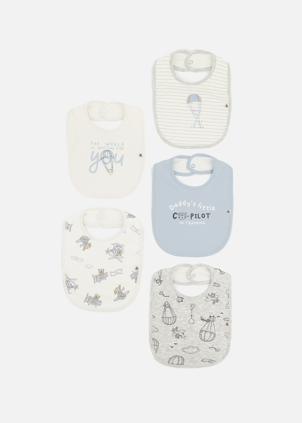 Daddy's Co-Pilot Bibs 5 Pack
