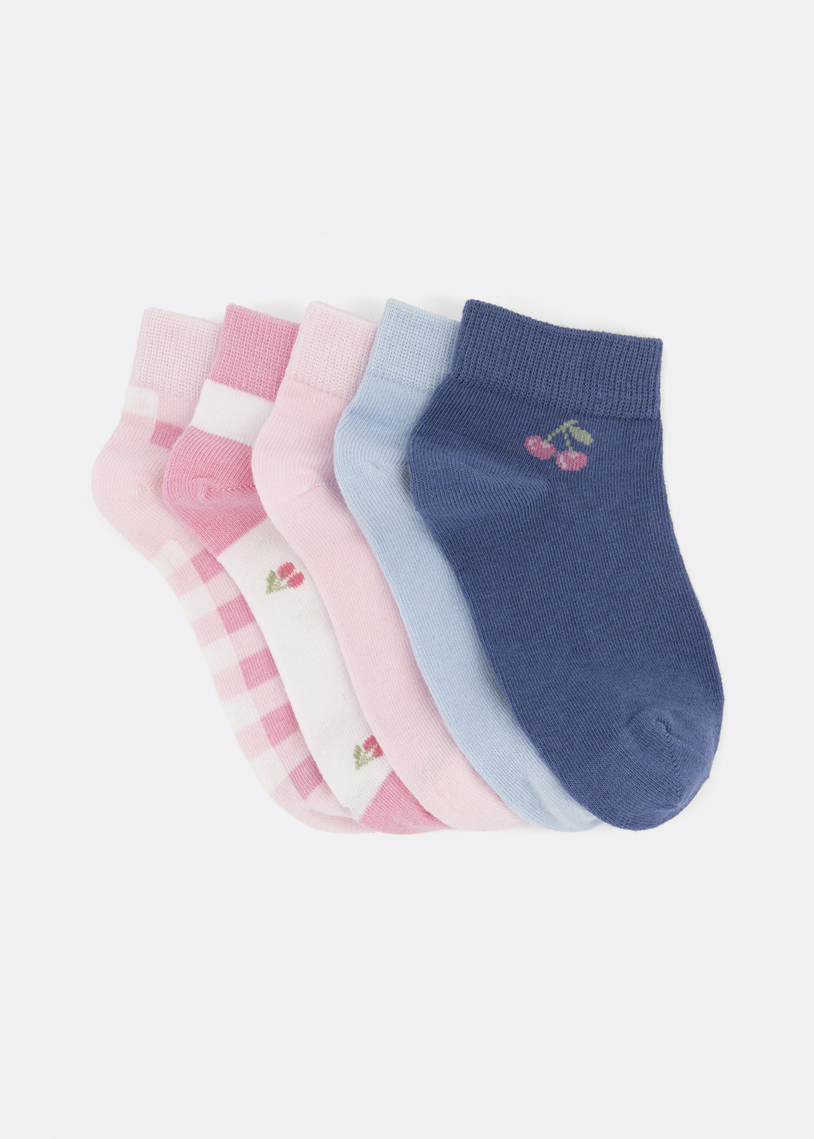 Daisy Cropped Cotton Rich Socks 5 Pack