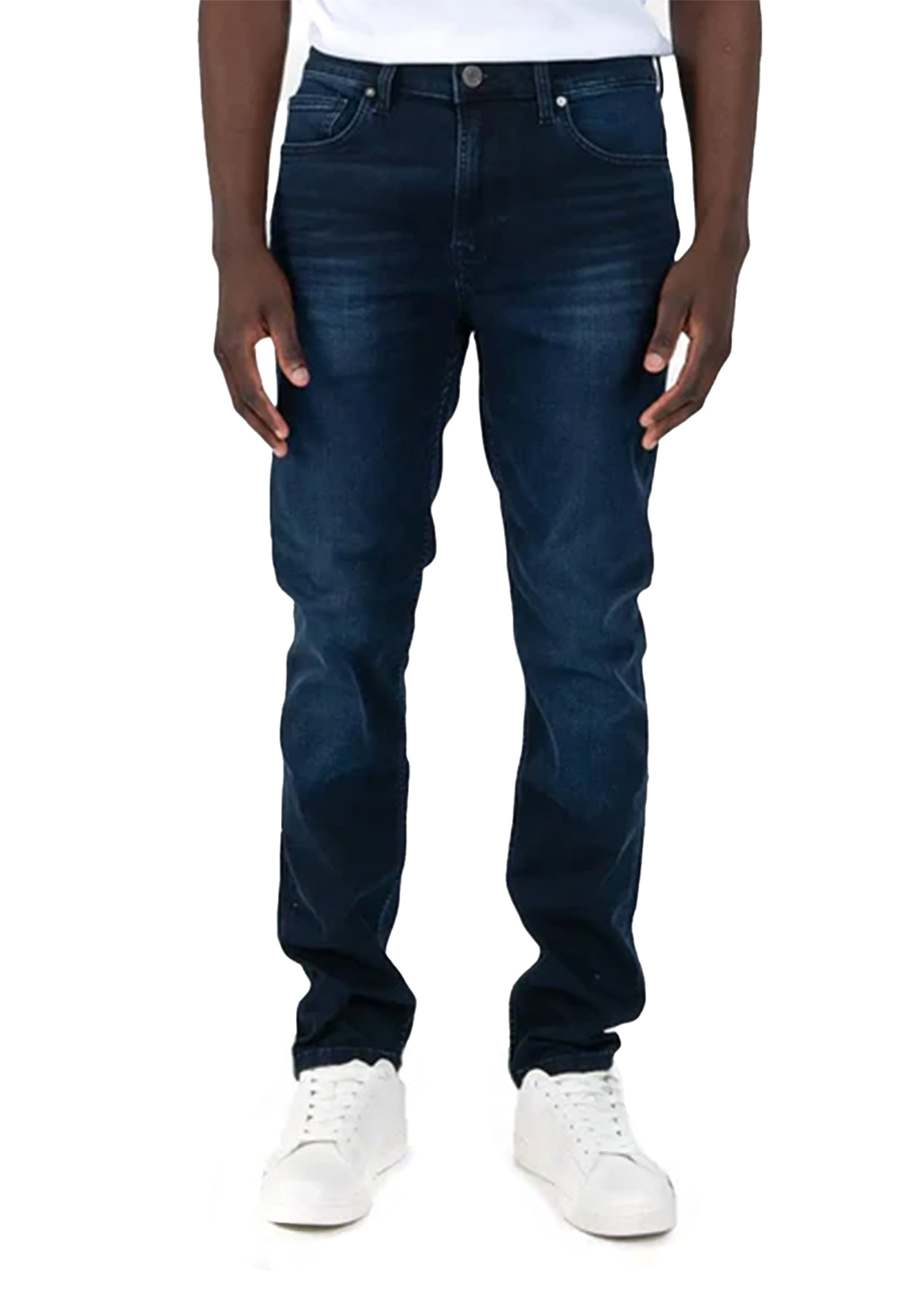 Dark Blue Relaxed Straight Jeans