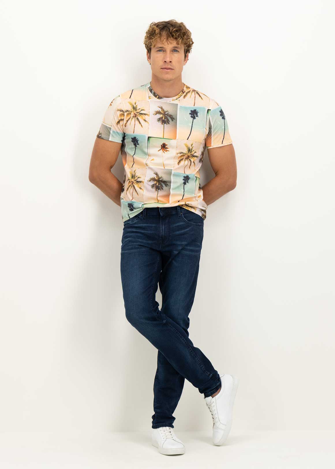 Dark Blue Slim Tapered Jeans