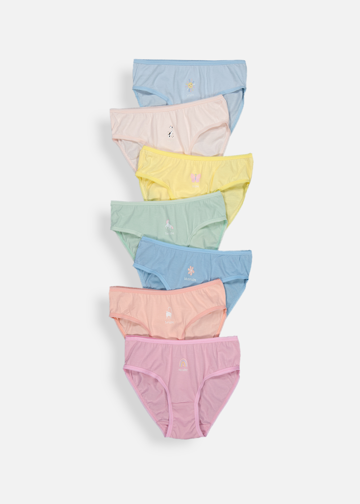Days of the Week Cotton Bikinis 7 Pack