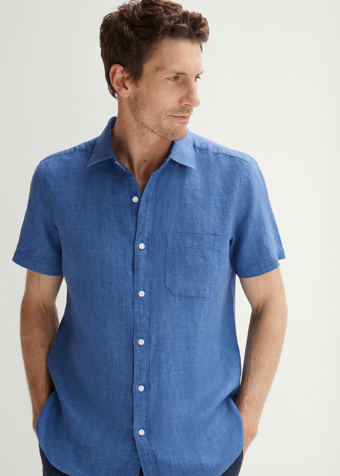 Regular Fit Delave Linen Short Sleeve Shirt | Woolworths.co.za