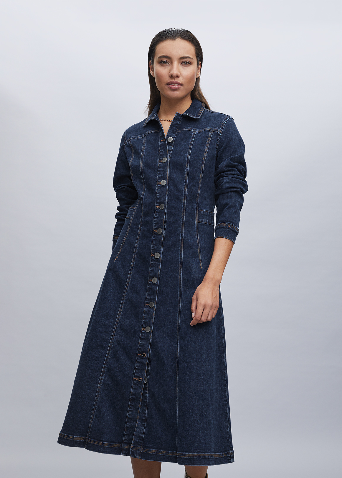 Denim Midi Shirt Dress | Woolworths.co.za