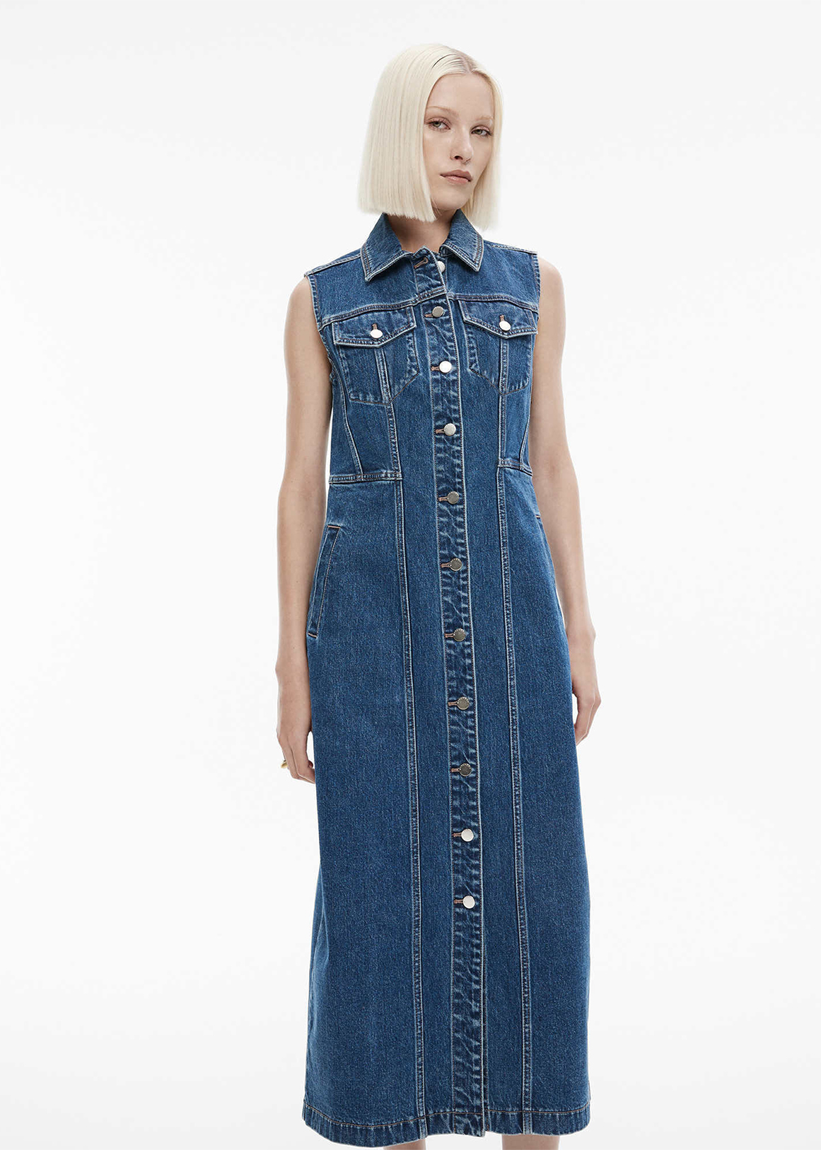 Denim Sleeveless Longline Dress | Woolworths.co.za