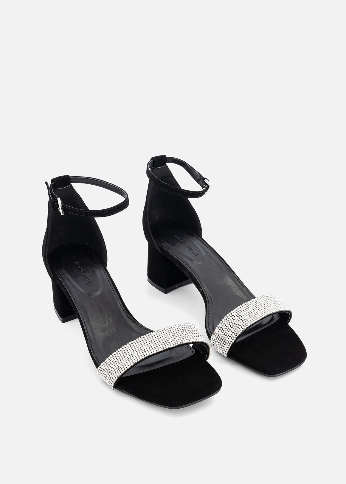 Diamante Ankle Strap Block Heel Sandals | Woolworths.co.za