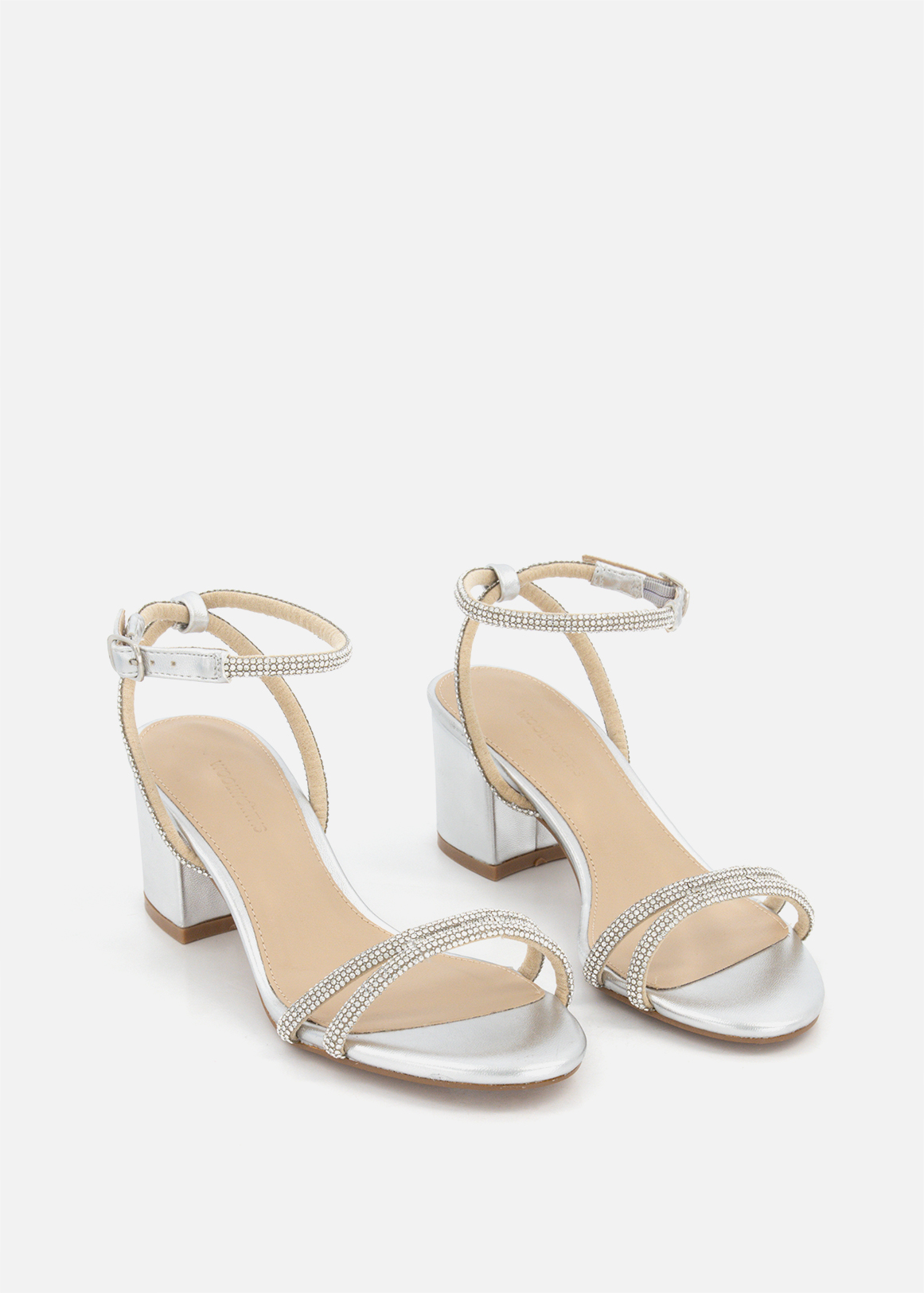 Diamante Ankle Strap Block Heel Sandals | Woolworths.co.za