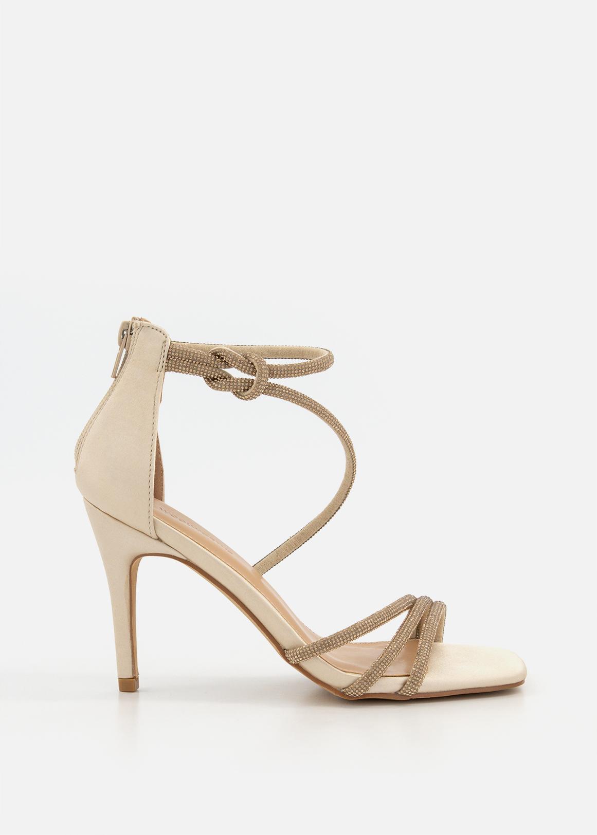 Diamante Asymmetric Strap Stilettos - Main Image