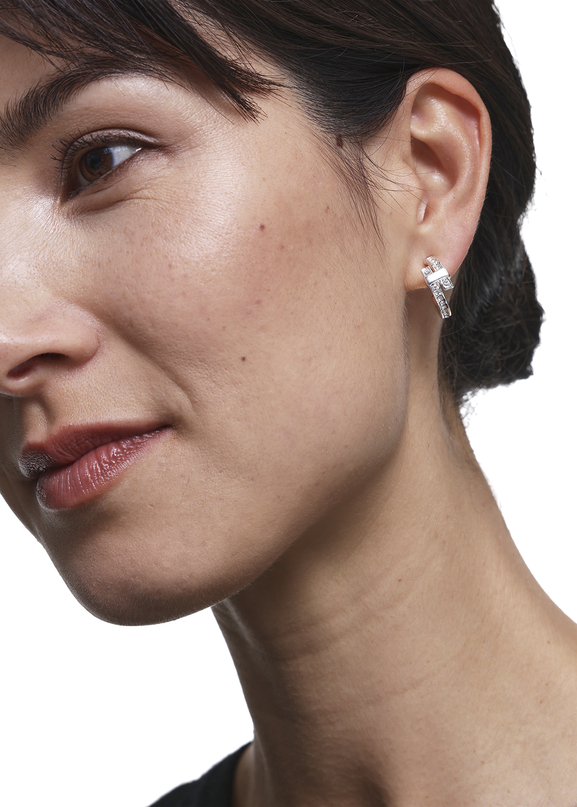 Diamante Huggie Hoop Earrings