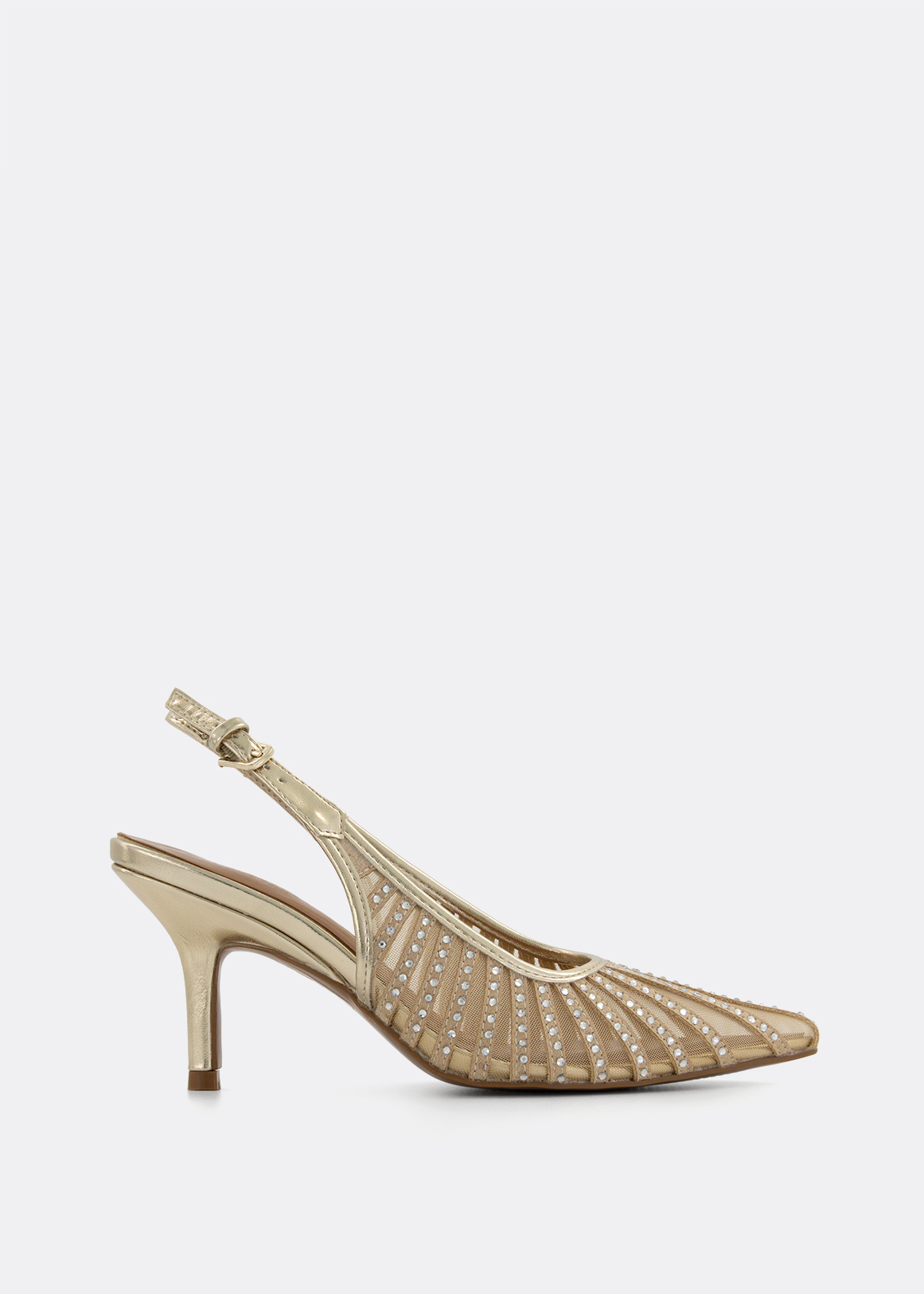 Diamante Mesh Slingback Stiletto Court Shoes