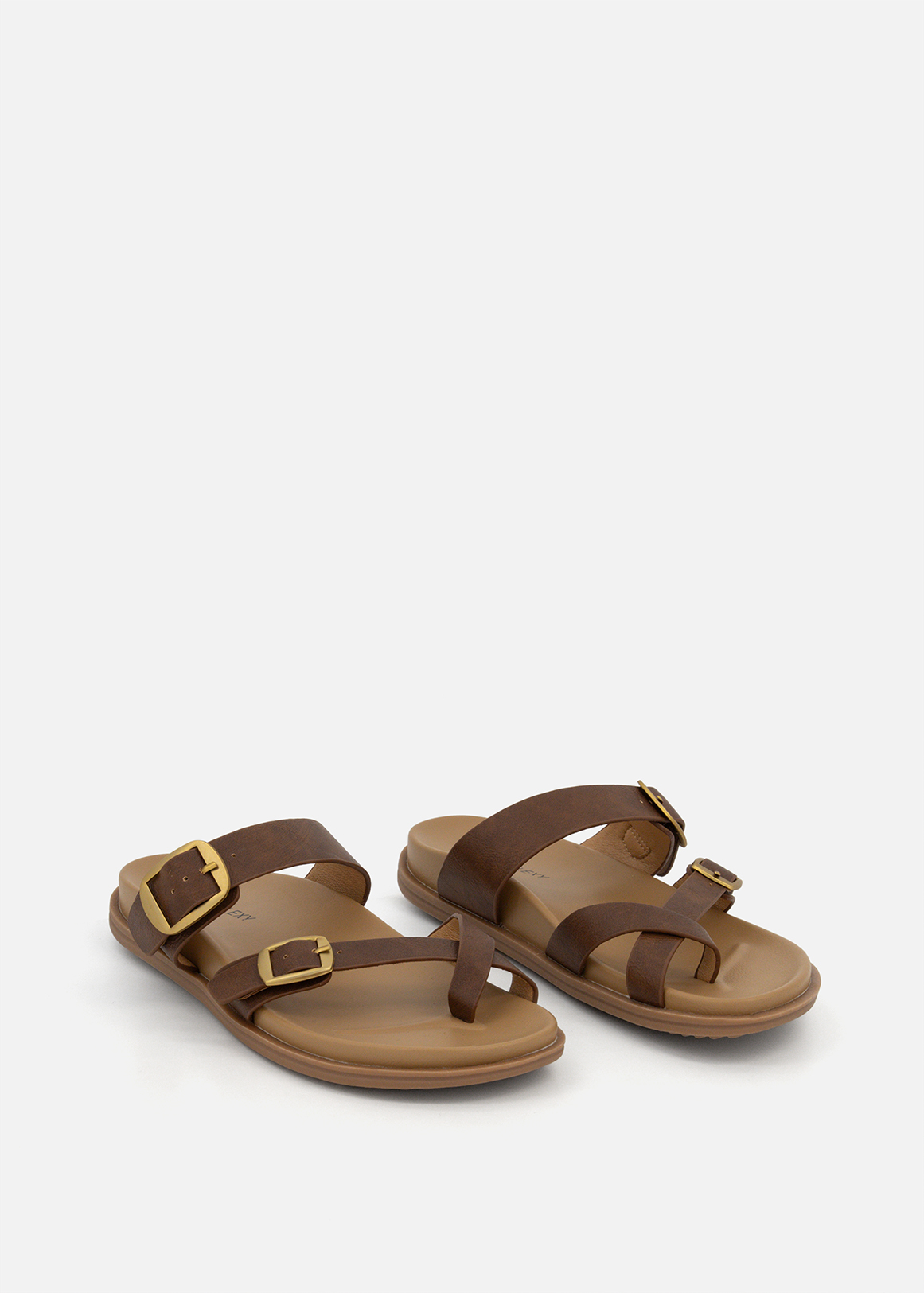 Double Buckle Toe Band Mules