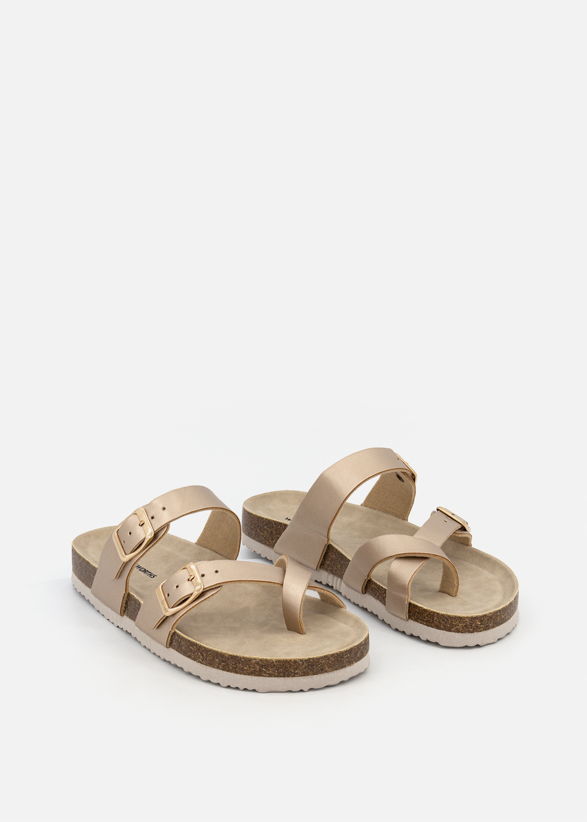 Double Buckle Toe Loop Mules