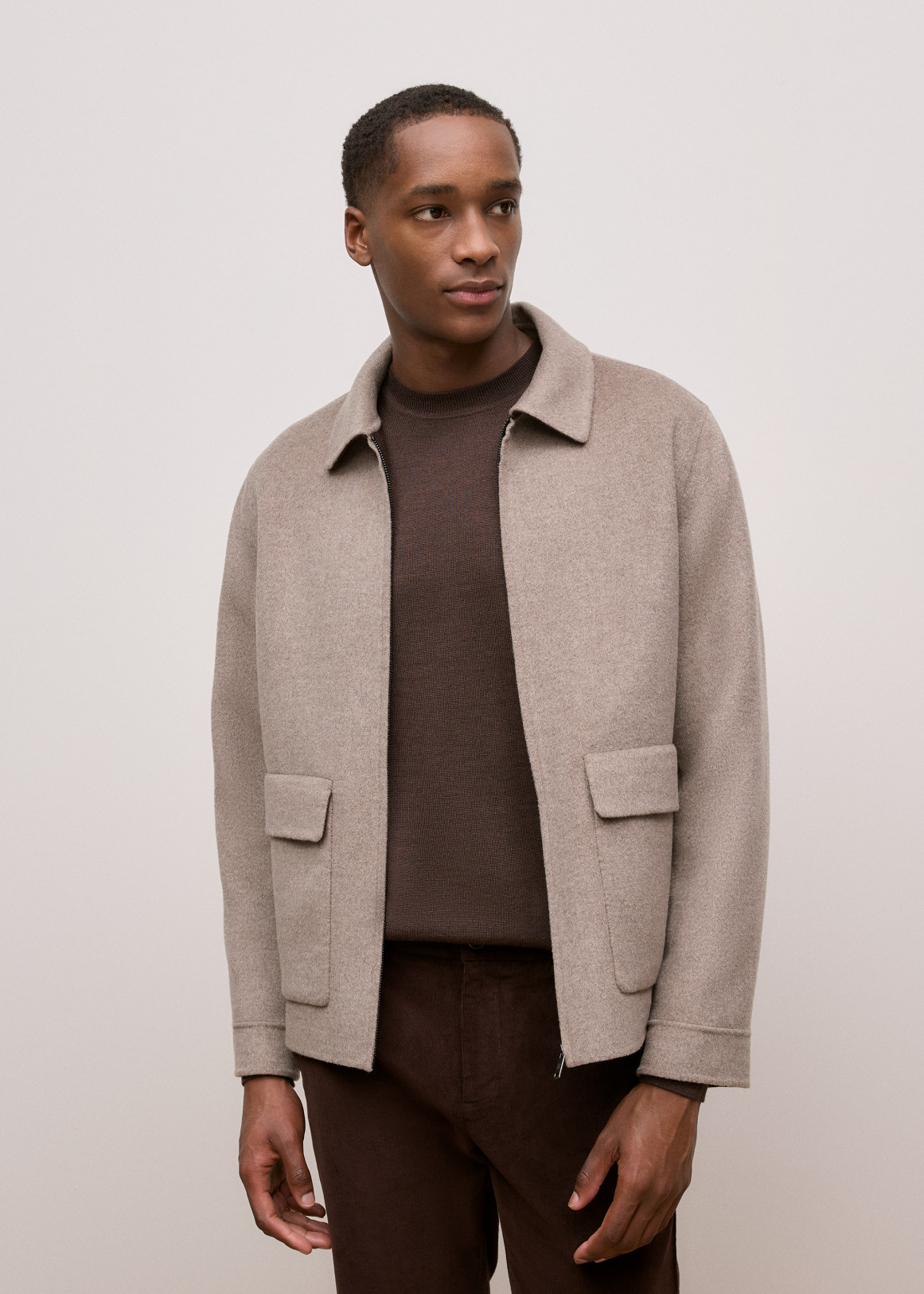 Double-Faced Zip Front Jacket