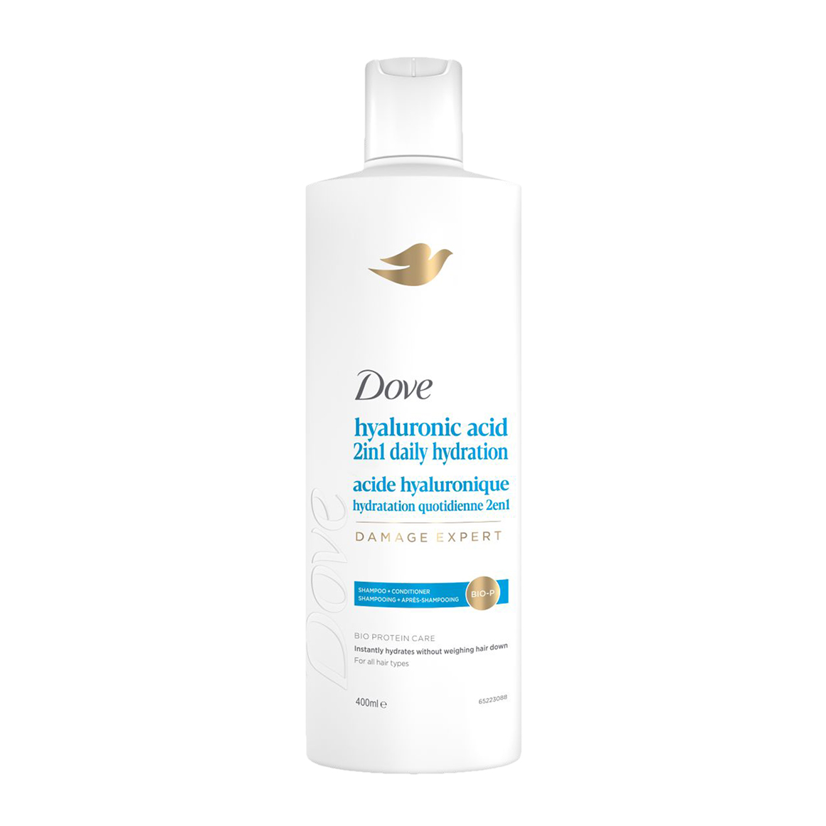 Dove Hyaluronic Acid 2-in-1 Daily Hydration Shampoo and Conditioner 400 ml