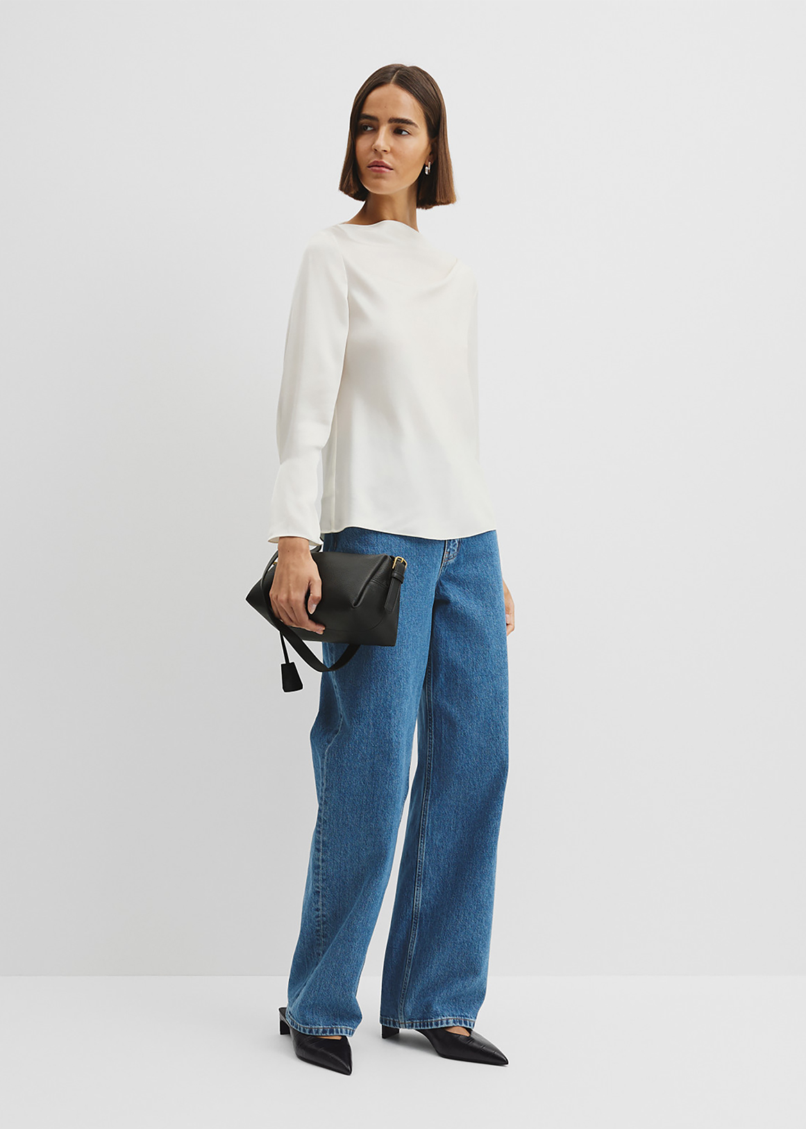 Draped Long Sleeve Shirt