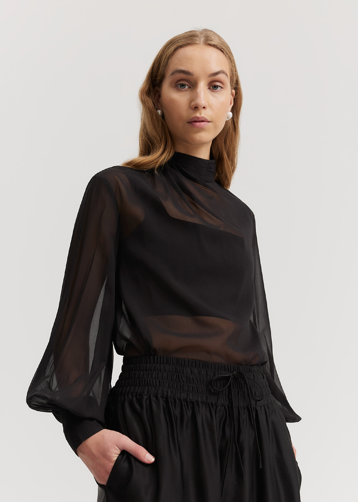 Draped Neck Blouse | Woolworths.co.za