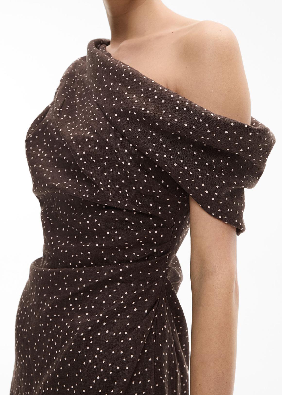 witchery linen spot dress WITCHERY Spot Print Midi Linen Dress