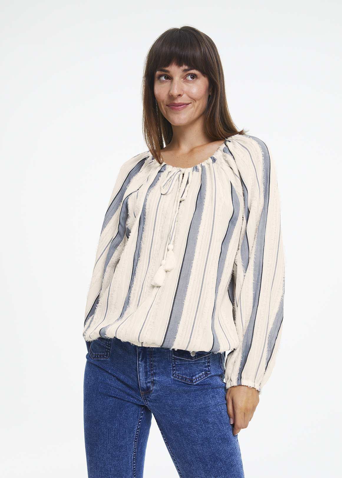 Drawstring Balloon Sleeve Peasant Blouse | Woolworths.co.za