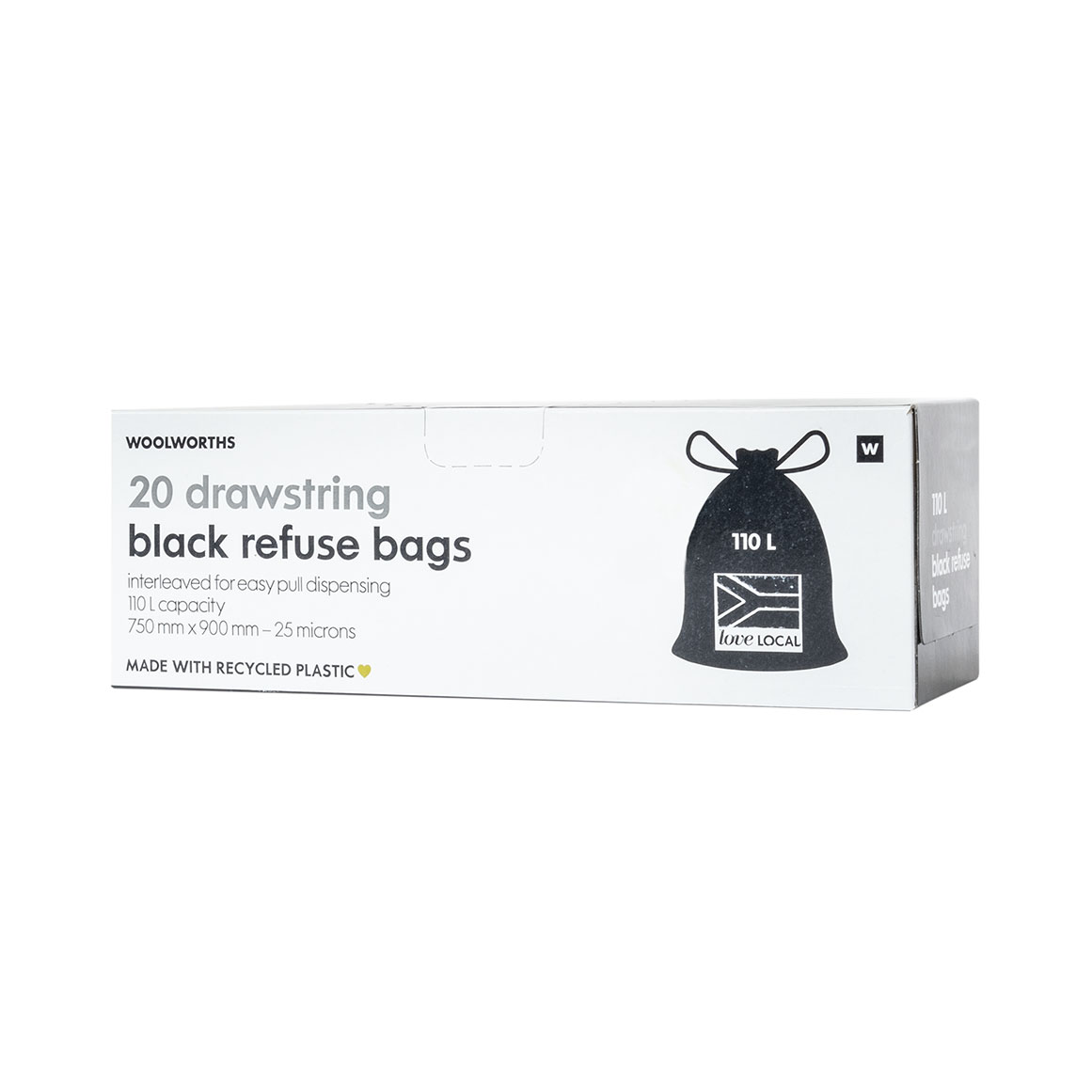 Drawstring Black Refuse Bags 20 pk