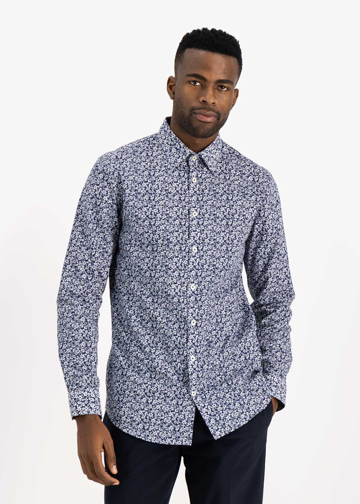 Rip & repair drawstring denim shorts Easy Care Floral Slim Fit Shirt | Woolworths.co.za