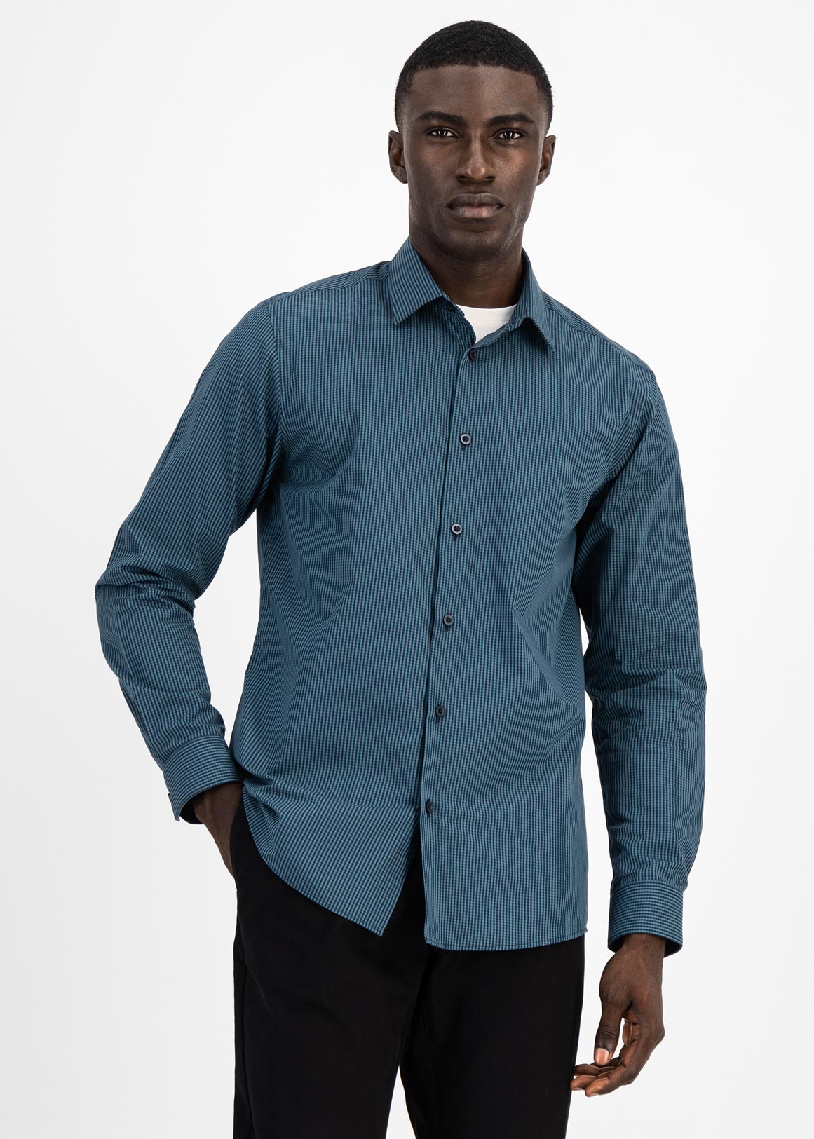 Easy Care Gingham Slim Fit Shirt | Woolworths.co.za