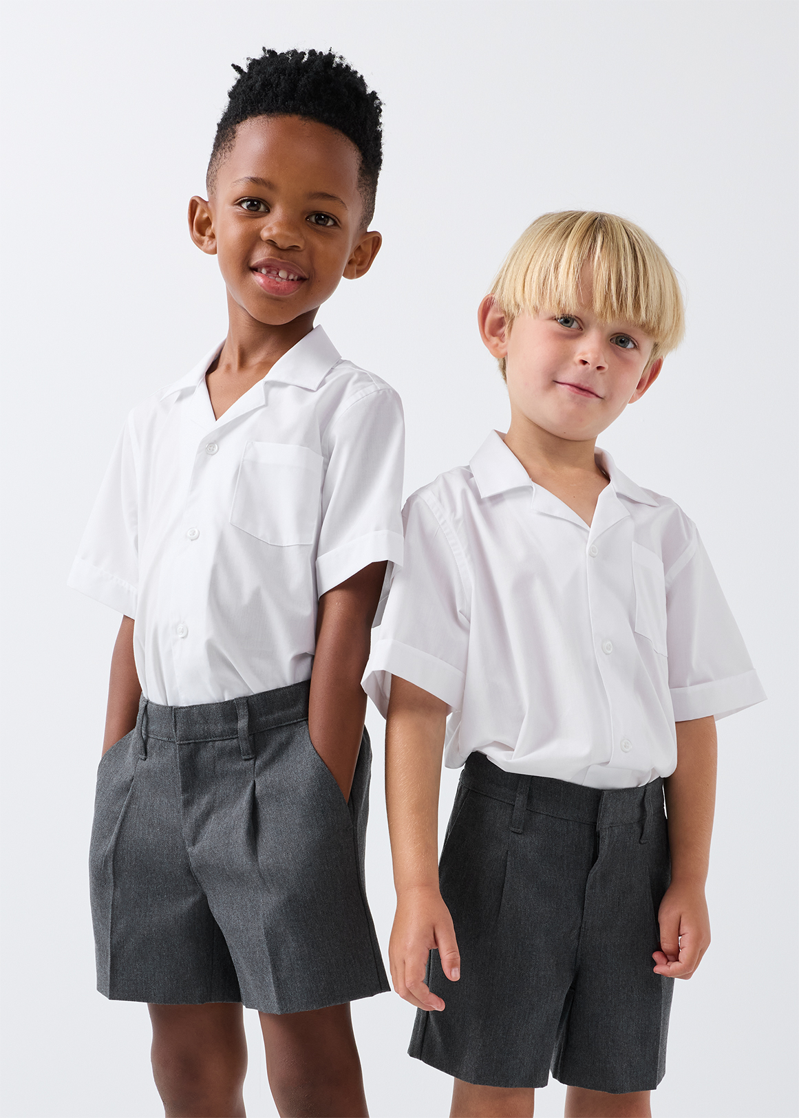 Easy Care Open Neck Boys School Shirts 2 Pack