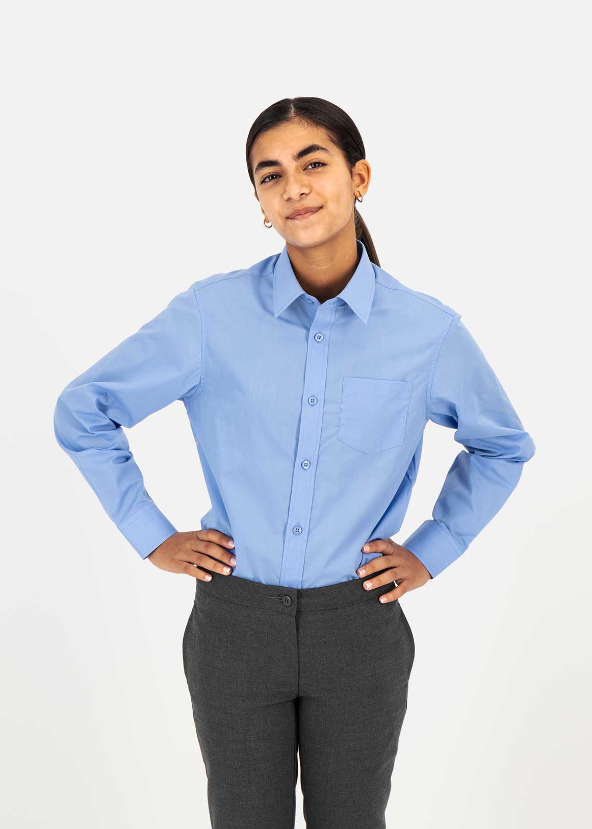 Easy Care Regular Fit Long Sleeve Boys School Shirts 2 Pack