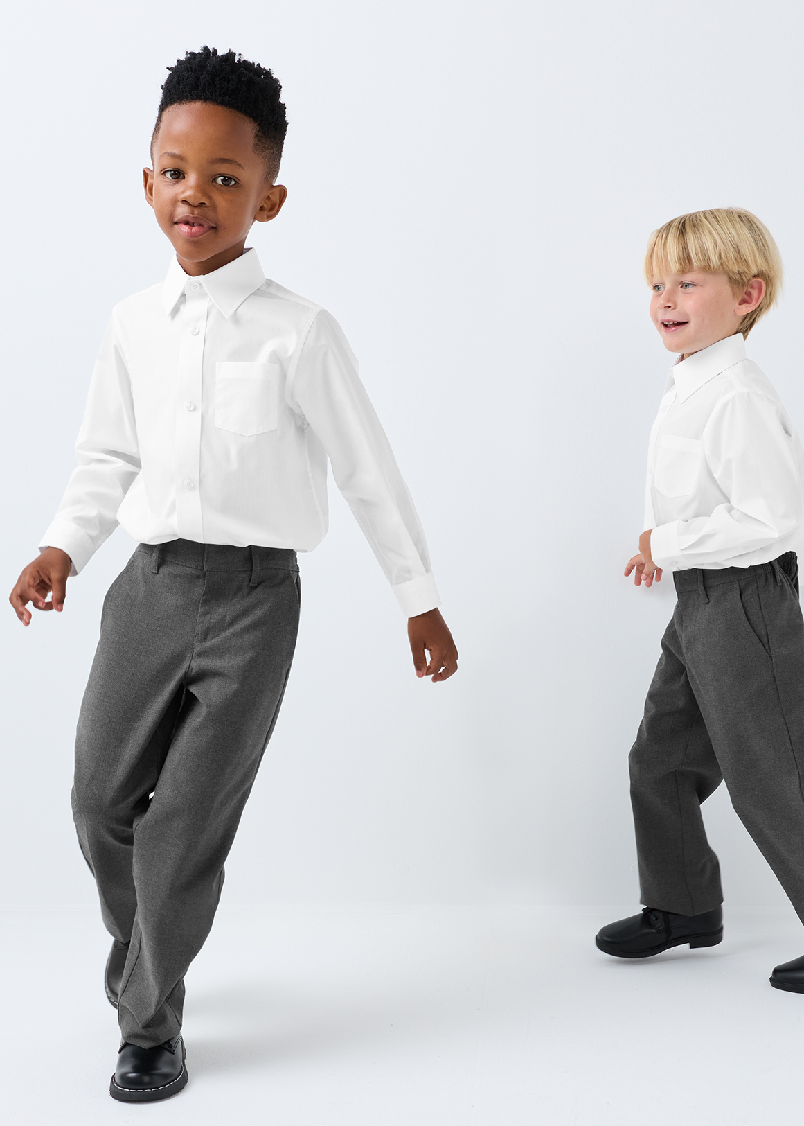 Easy Care Regular Fit Long Sleeve Boys School Shirts 2 Pack