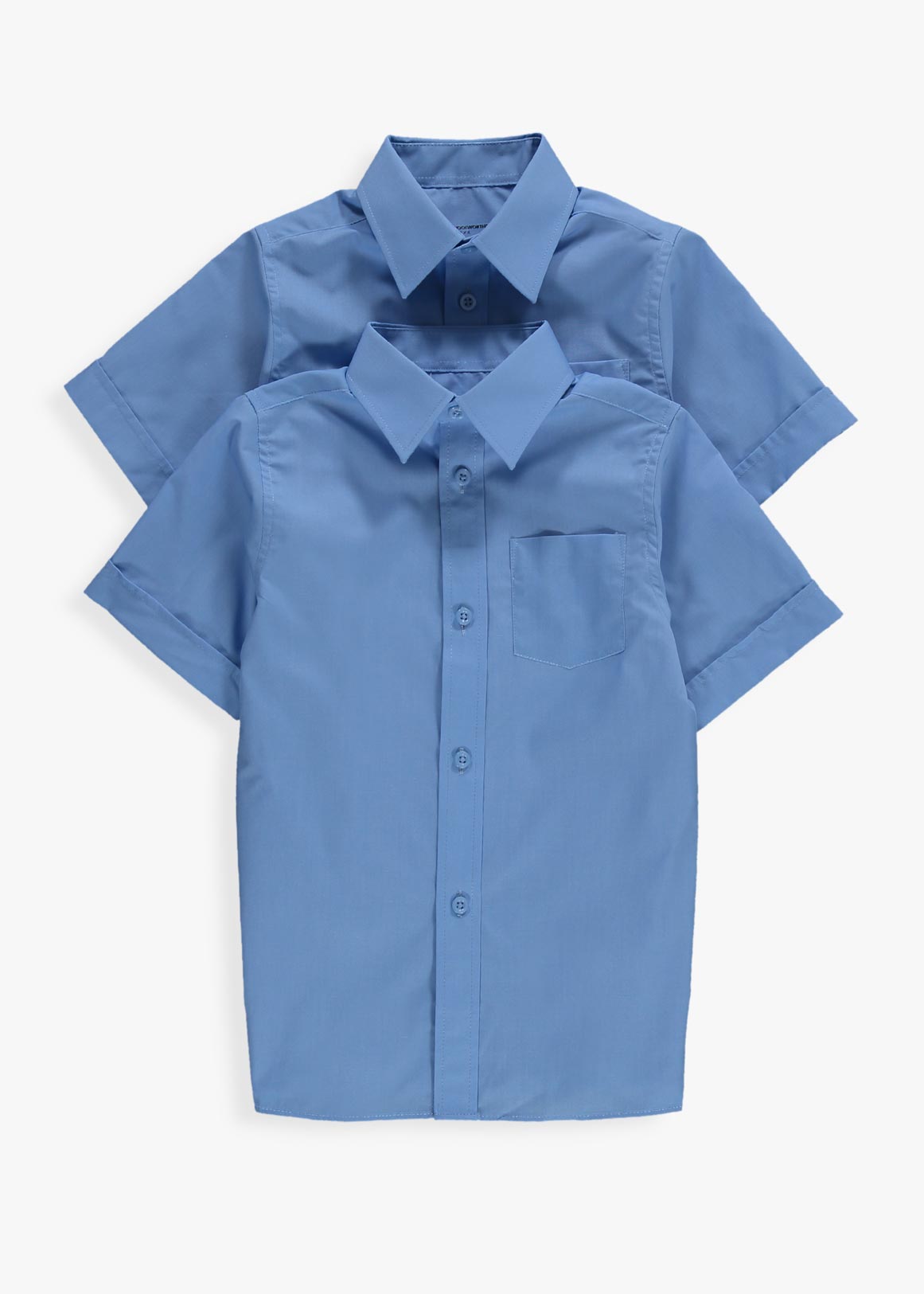 Easy Care Regular Fit Short Sleeve Boys School Shirts 2 Pack