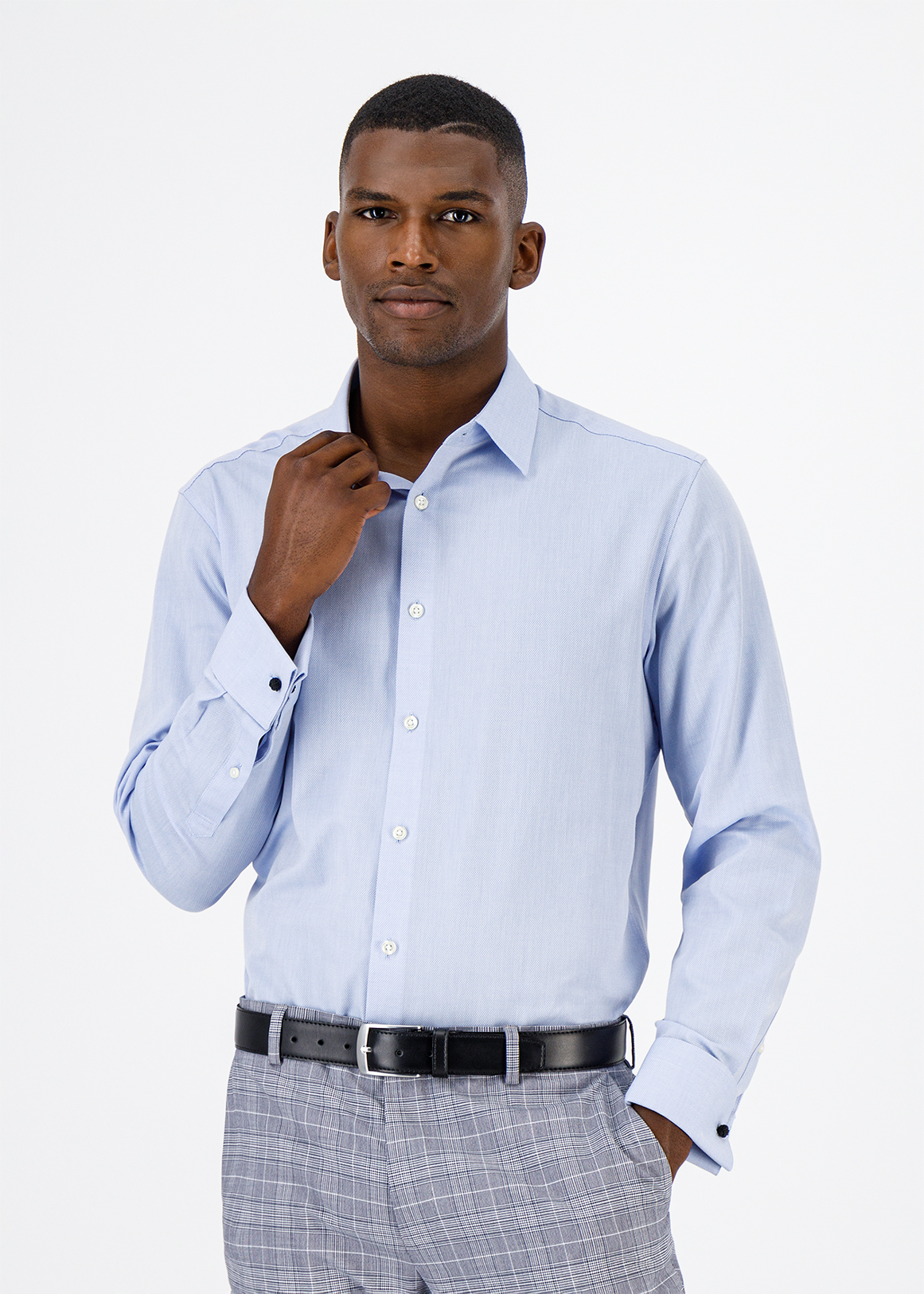 Easy Care Regular Fit Textured Dobby Cotton Shirt | Woolworths.co.za