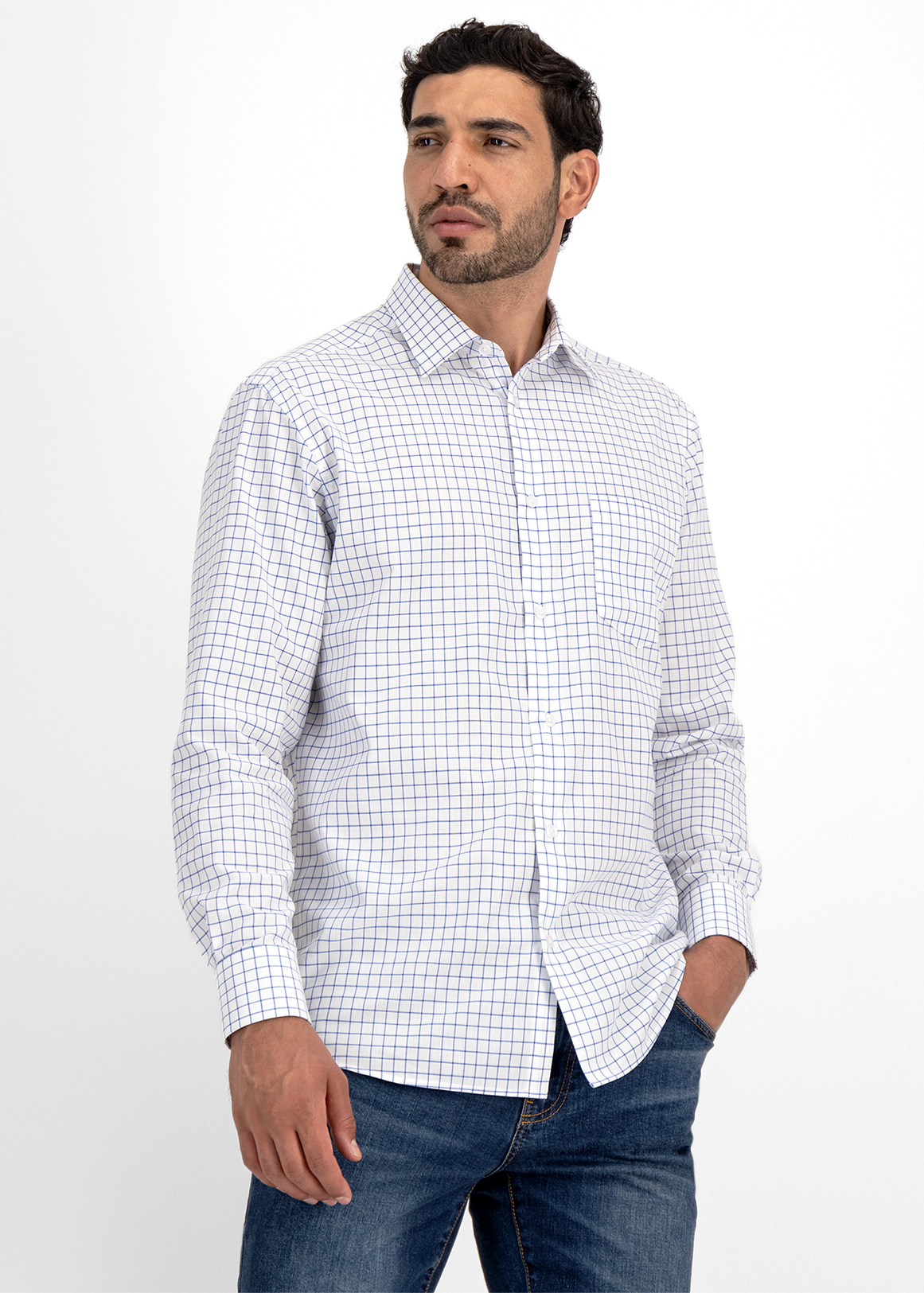 Easy Care Regular Fit Windowpane Check Shirt | Woolworths.co.za