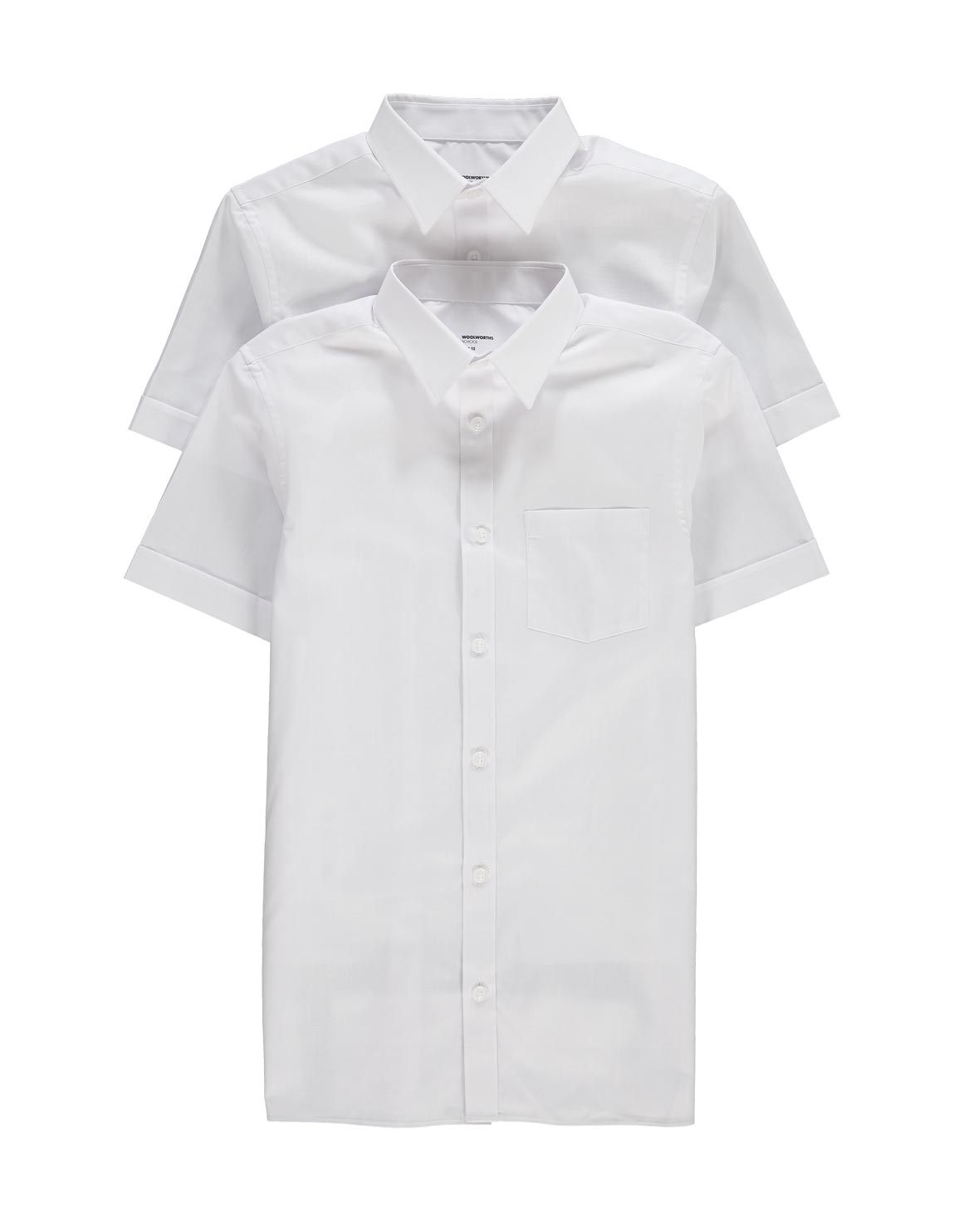 Easy Care Slim Fit Short Sleeve Boys School Shirts 2 Pack
