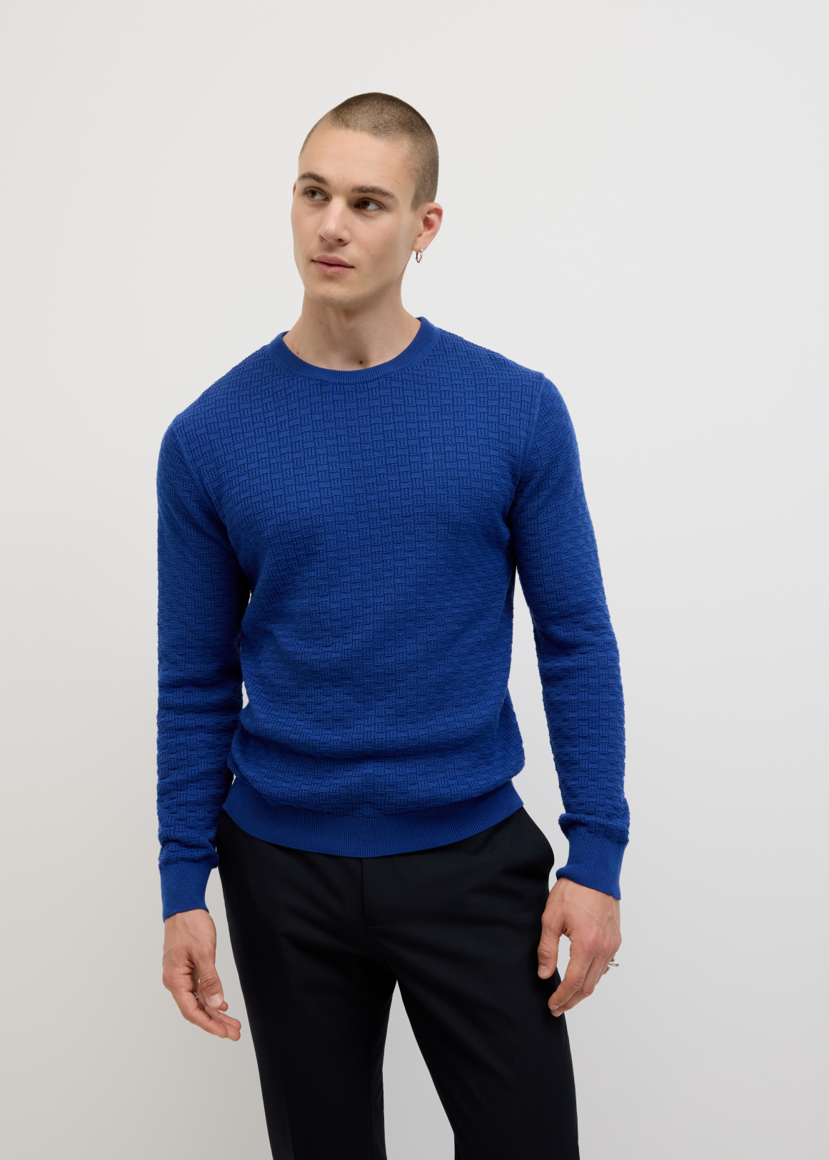 Elvin Geo Textured Crew Knit