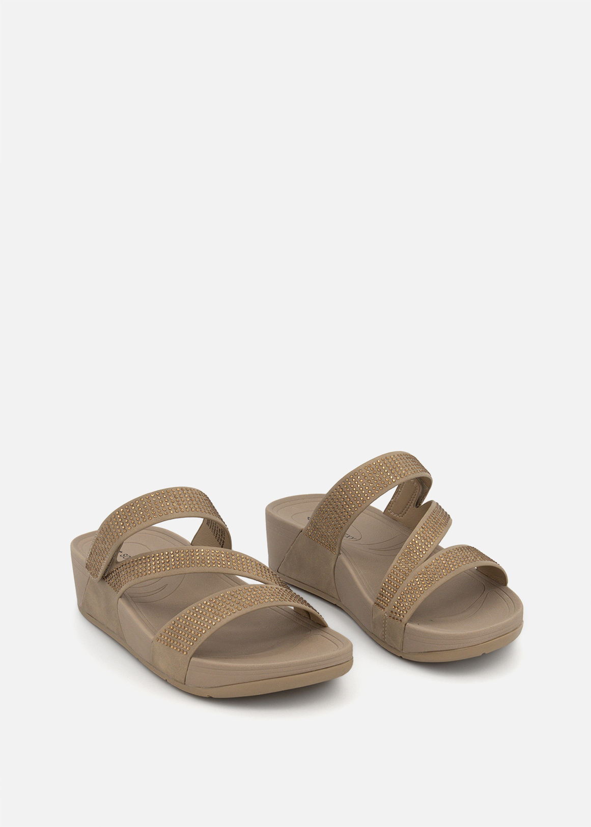 Embellished Asymmetrical Strap Wedges