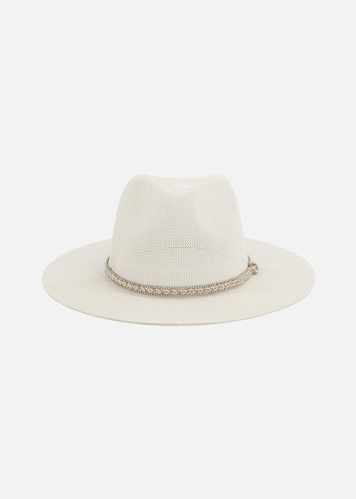 Embellished Band Straw Panama Hat