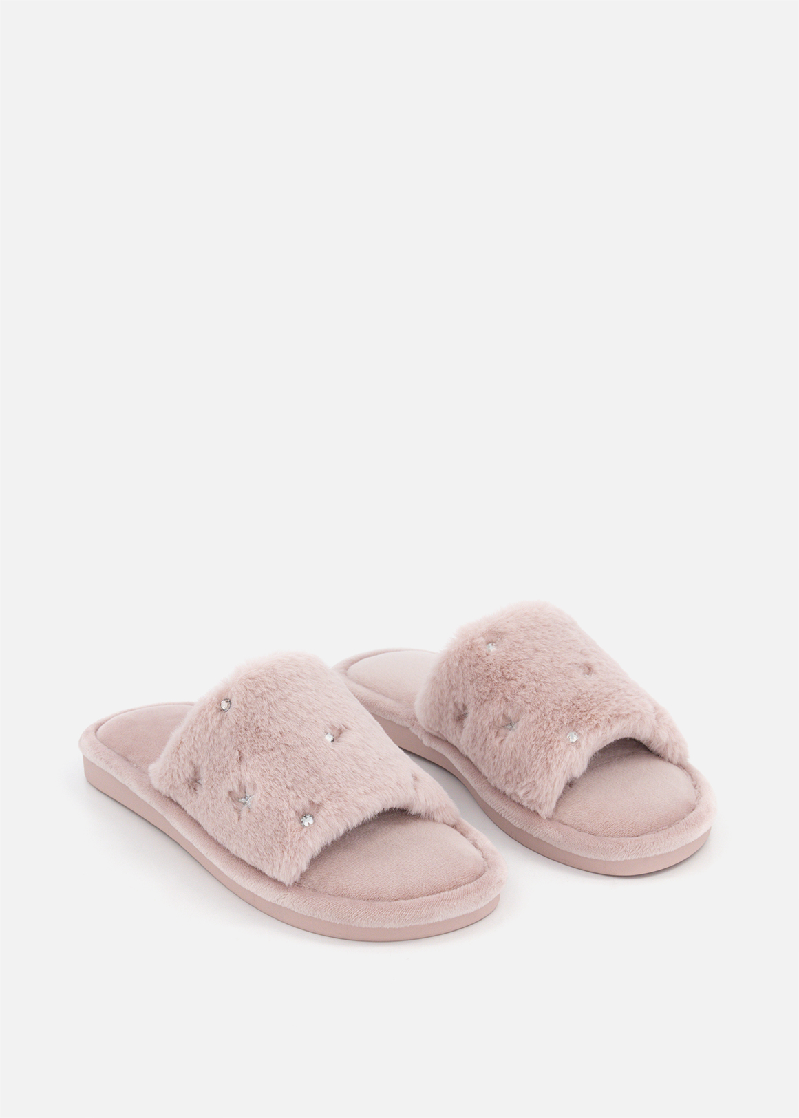 Embellished Faux Fur Band Slippers | Woolworths.co.za