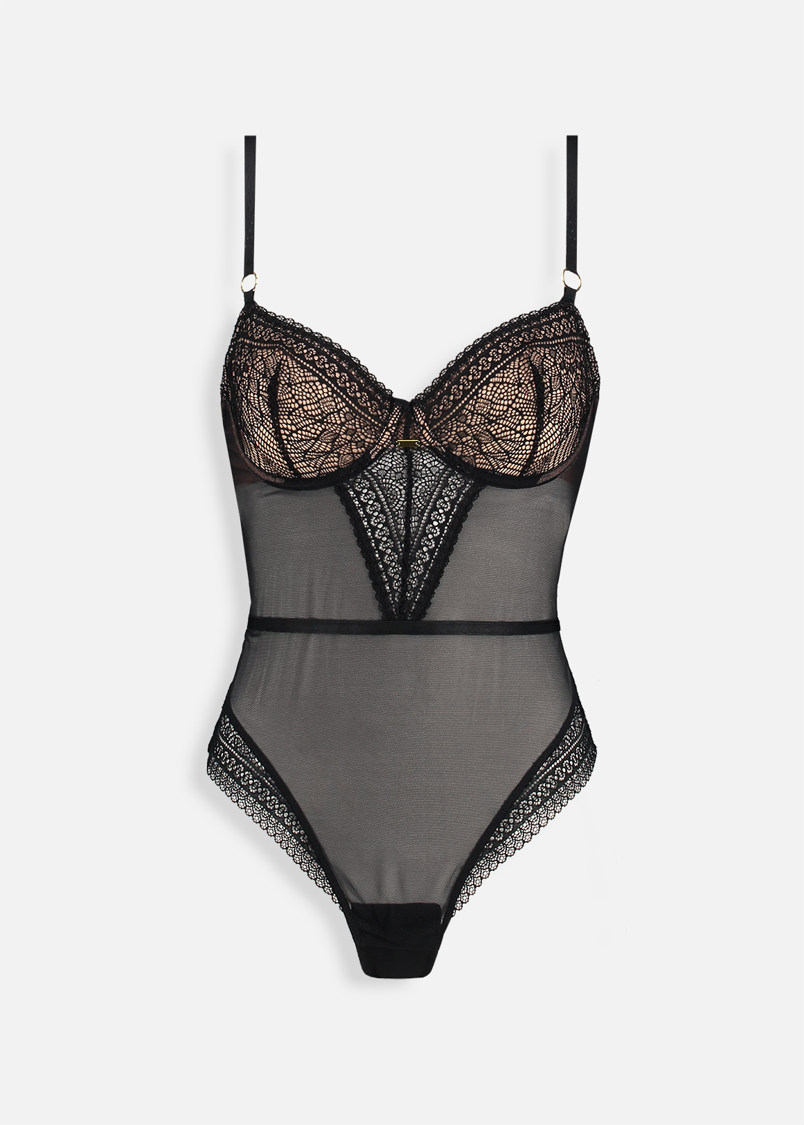 Embroidered Lace & Mesh Padded Underwire Bodysuit | Woolworths.co.za