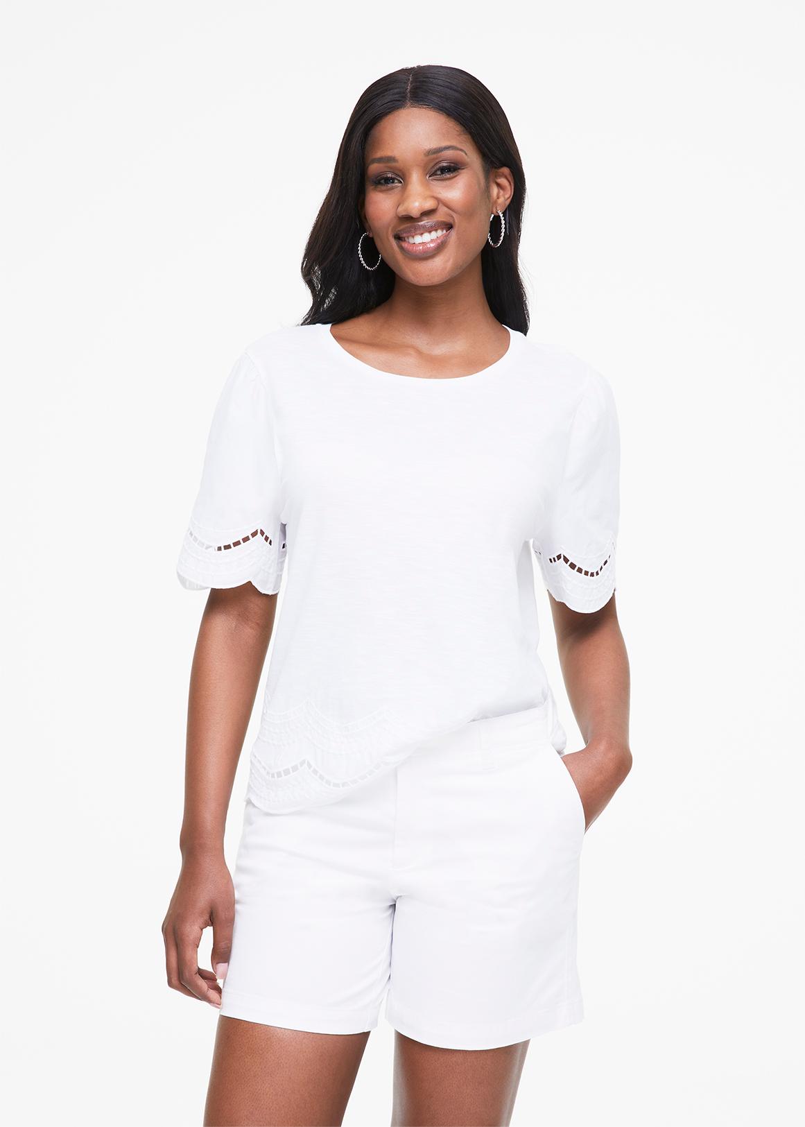 Shirra White Plus T Shirt and Panty Set, XL-4X