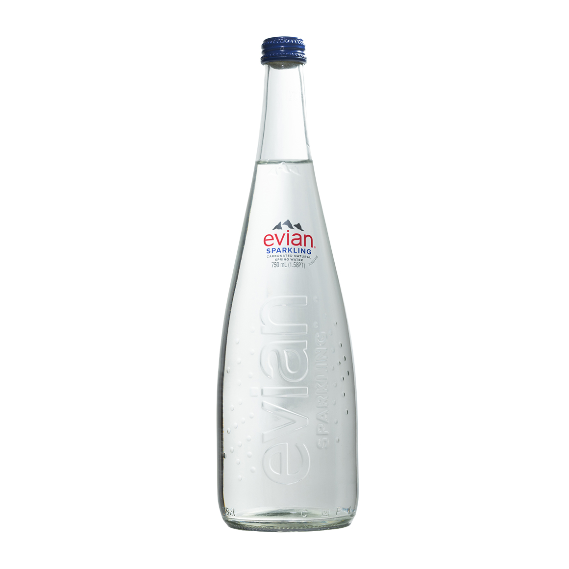 Evian Sparkling Spring Water in Glass 750 ml
