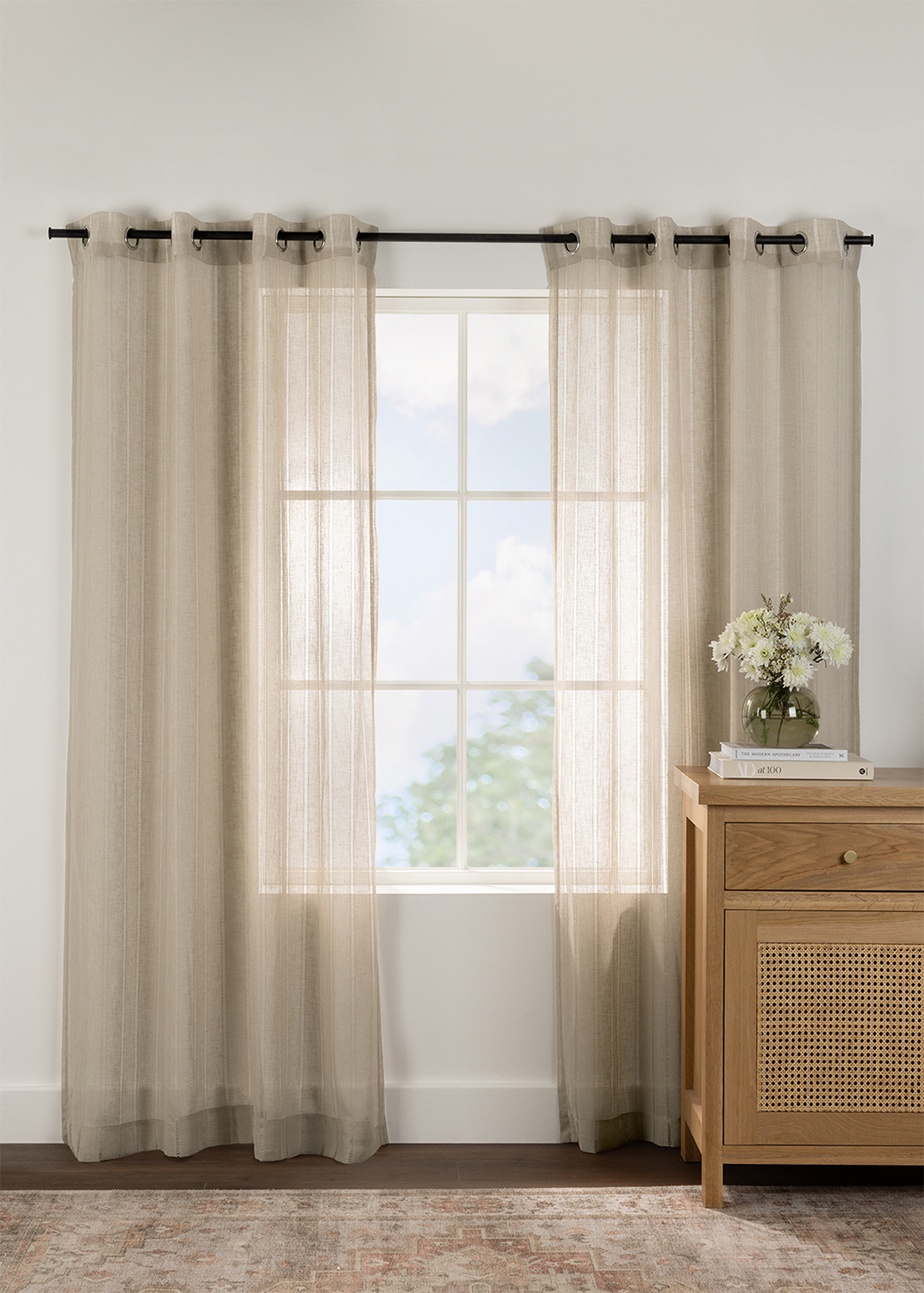 Eyelet Ladder Sheer Longer Length Curtain 135 (W) x 250 (L)