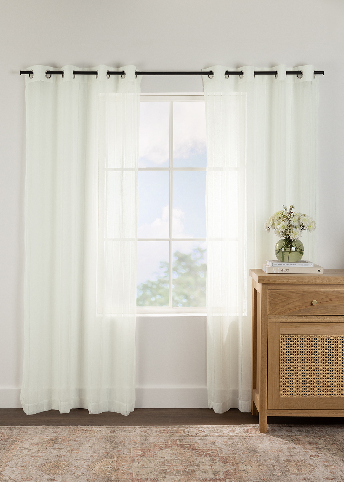 Eyelet Ladder Sheer Longer Length Curtain 135 (W) x 250 (L)