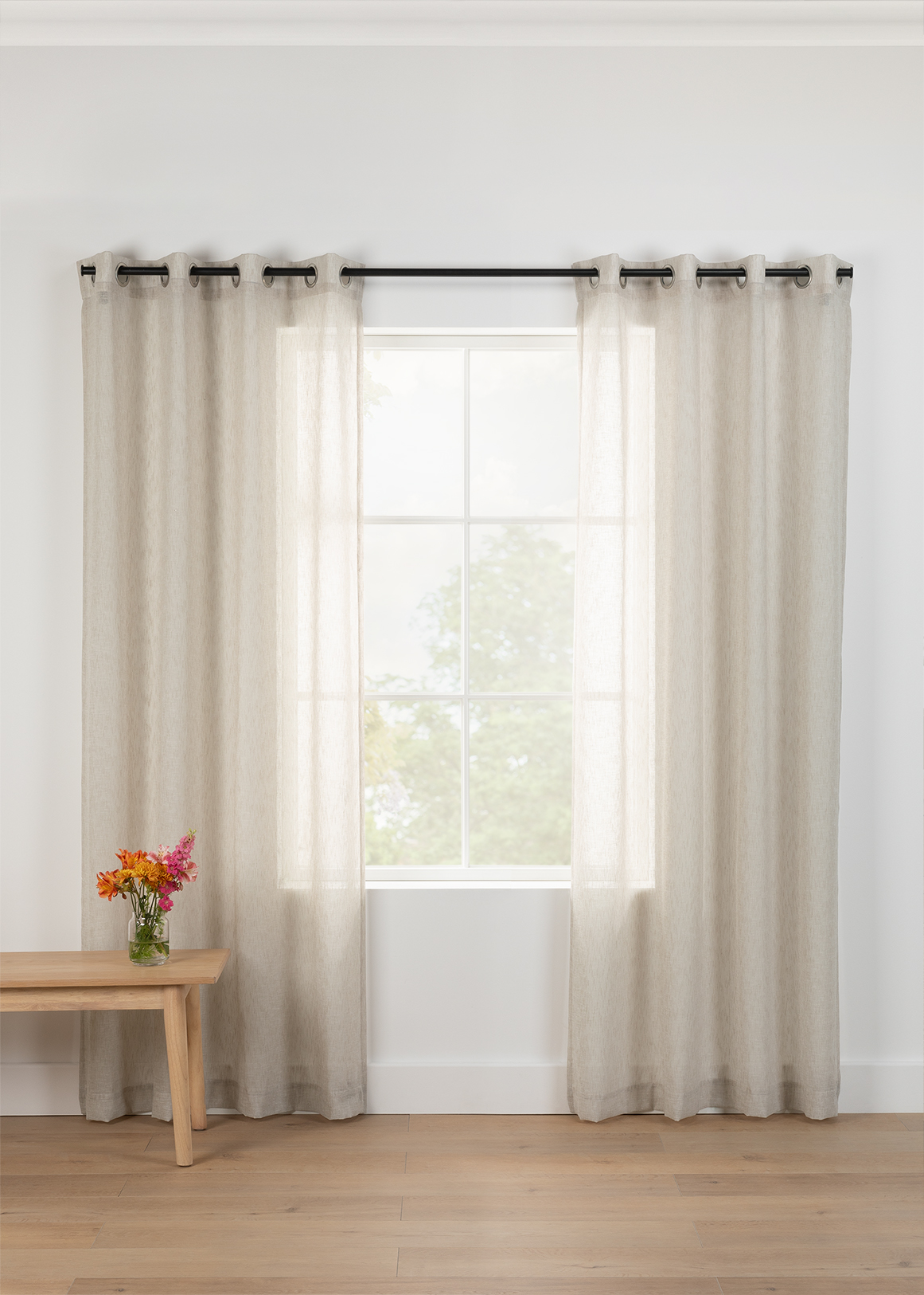 Eyelet Muslin Sheer Curtain 135cm (W) x 223cm (L)