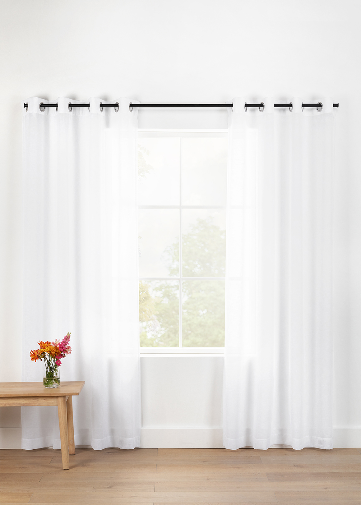 Eyelet Muslin Sheer Longer Length Curtain 135 (W) x 250 (L)