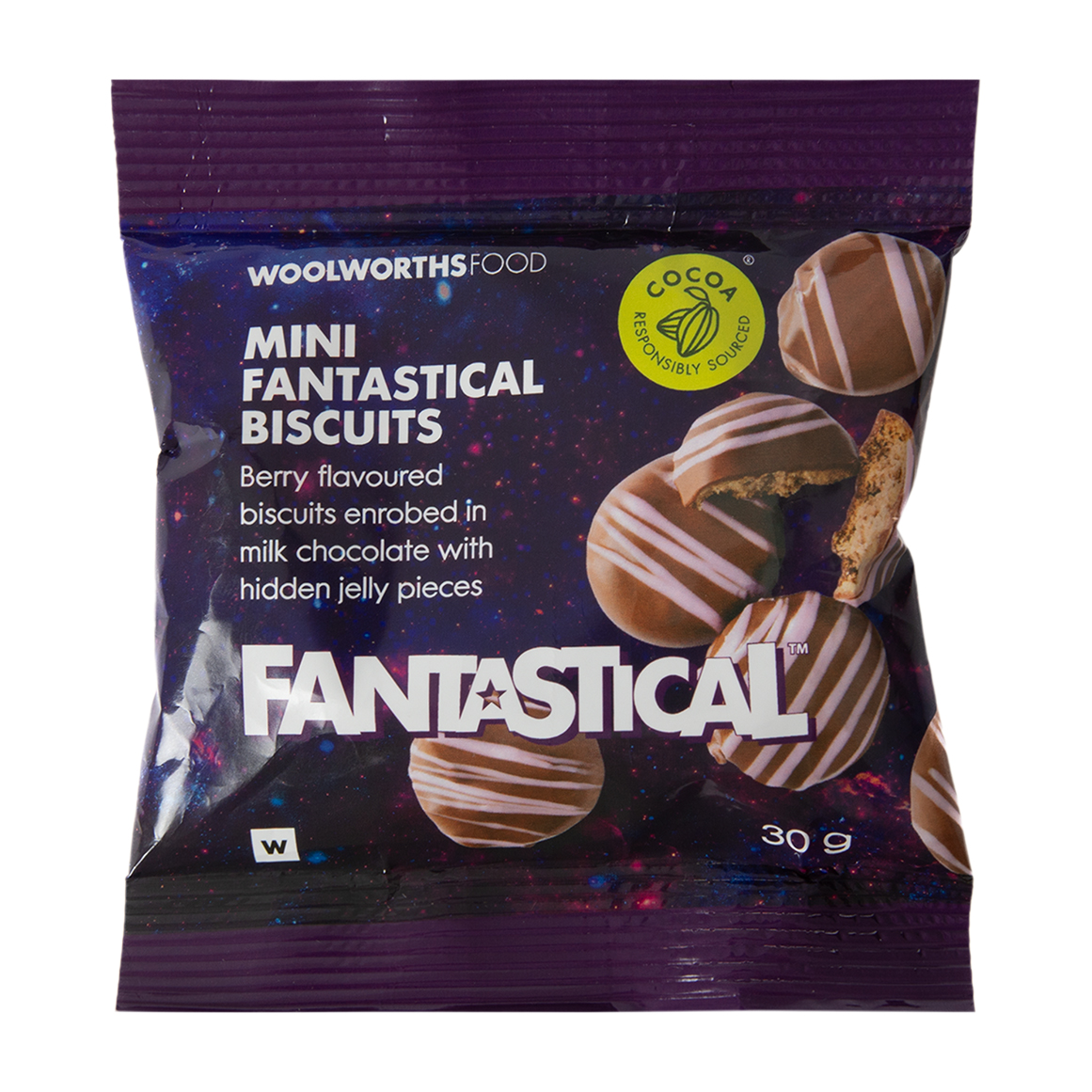 FANTASTICAL™ Biscuits Enrobed in Milk Chocolate 30 g
