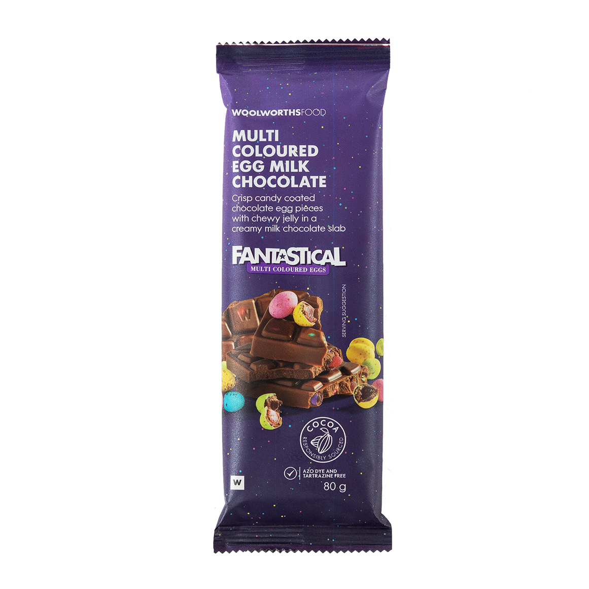 FANTASTICAL™ Multi Coloured Egg Milk Chocolate Slab 80 g
